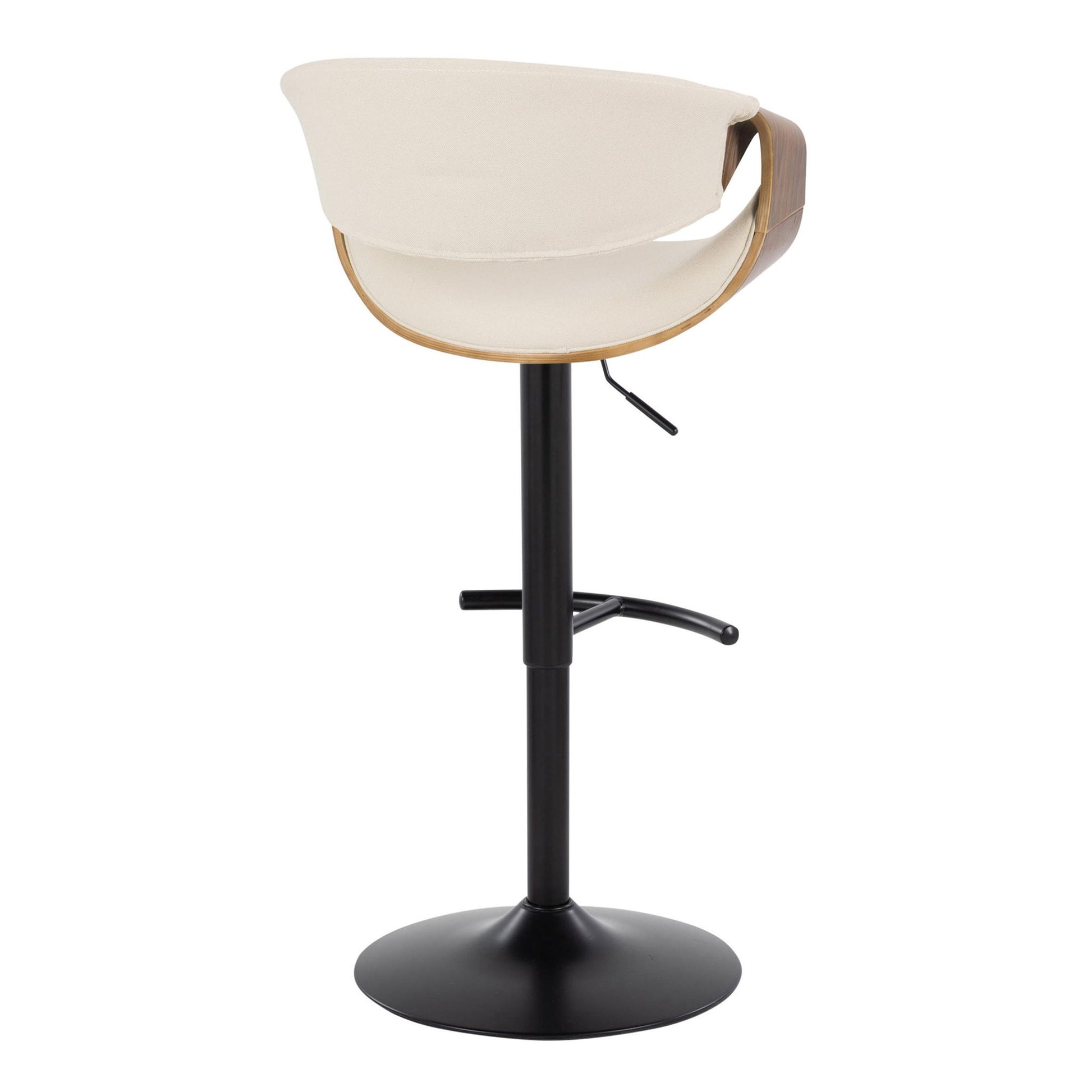 Curvo - Mid Century Modern Adjustable Barstool With Swivel & Rounded T Footrest (Set of 2) - Best Buy Furniture