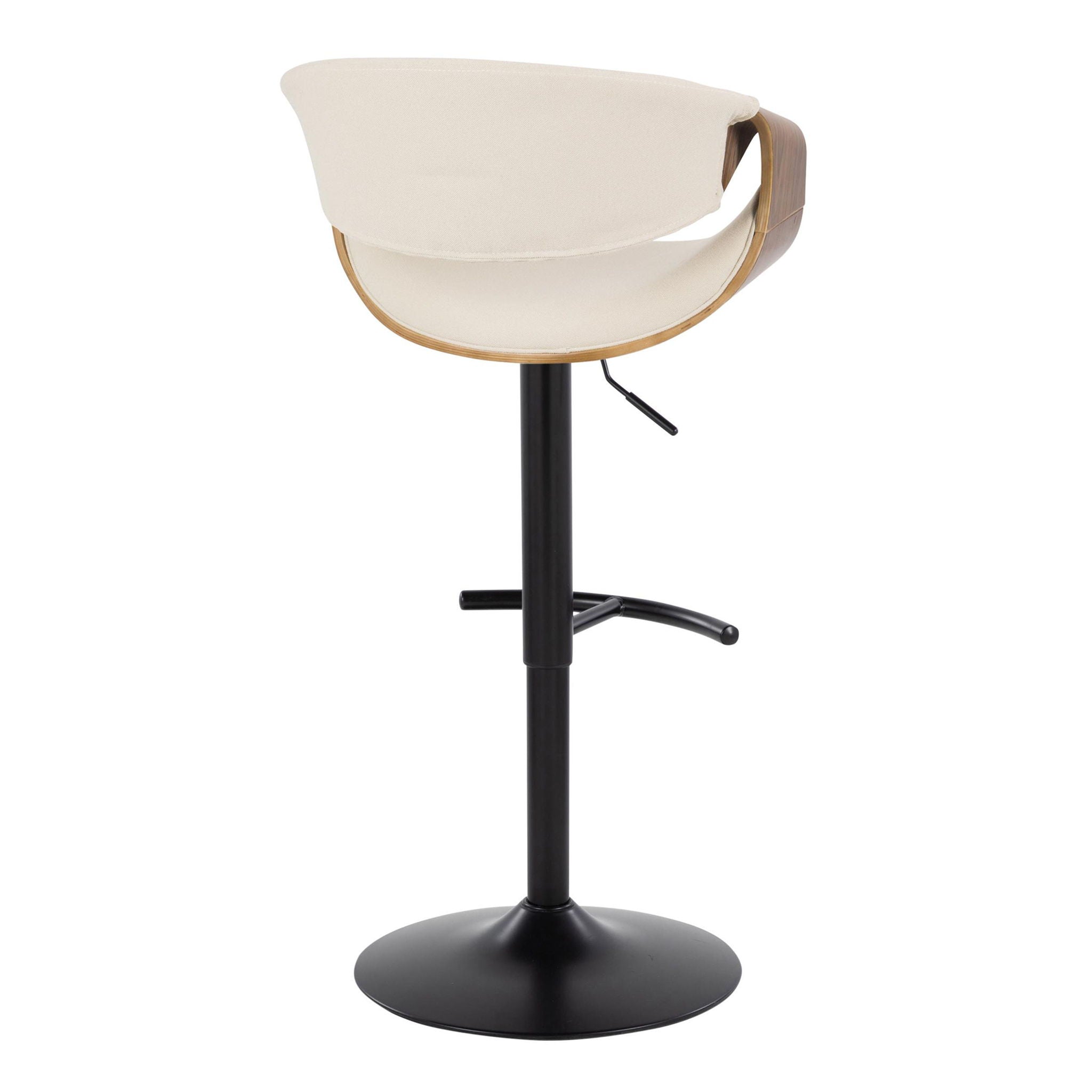 Curvo - Mid Century Modern Adjustable Barstool With Swivel & Rounded T Footrest (Set of 2) - Best Buy Furniture
