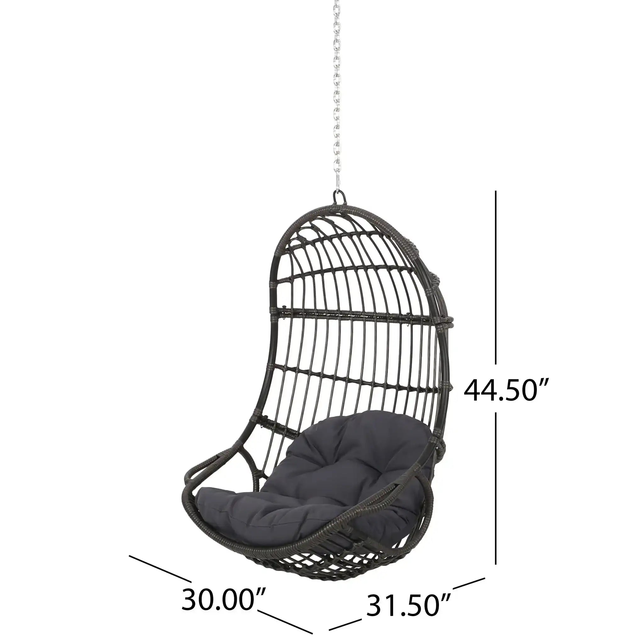 Rustic Hanging Basket Chair With Cushion - Best Buy Furniture