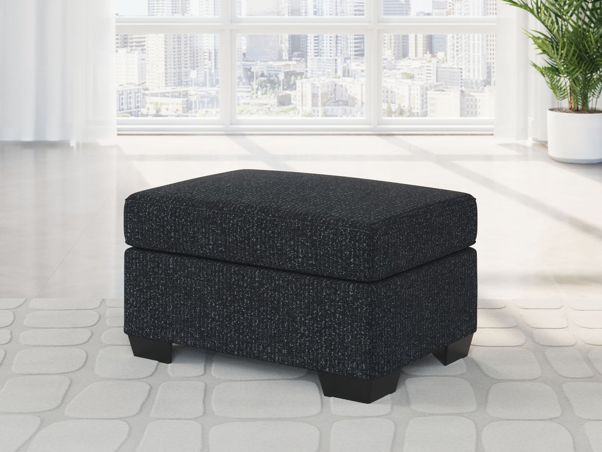 Jasmine Peaks - Ottoman - Coal - Best Buy Furniture