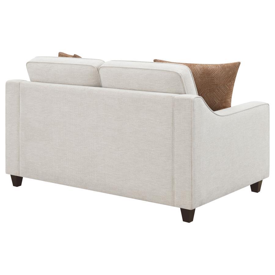 Christine - Upholstered Sloped Arm Loveseat - Beige - Best Buy Furniture