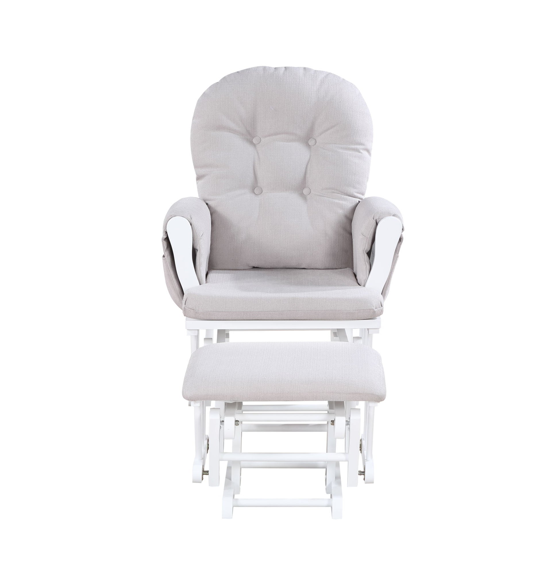 Mason - Glider And Ottoman White Wood - Best Buy Furniture