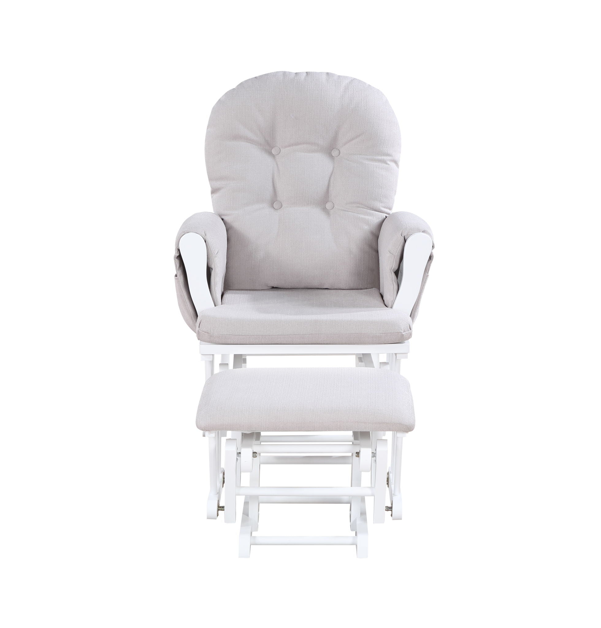 Mason - Glider And Ottoman White Wood - Best Buy Furniture