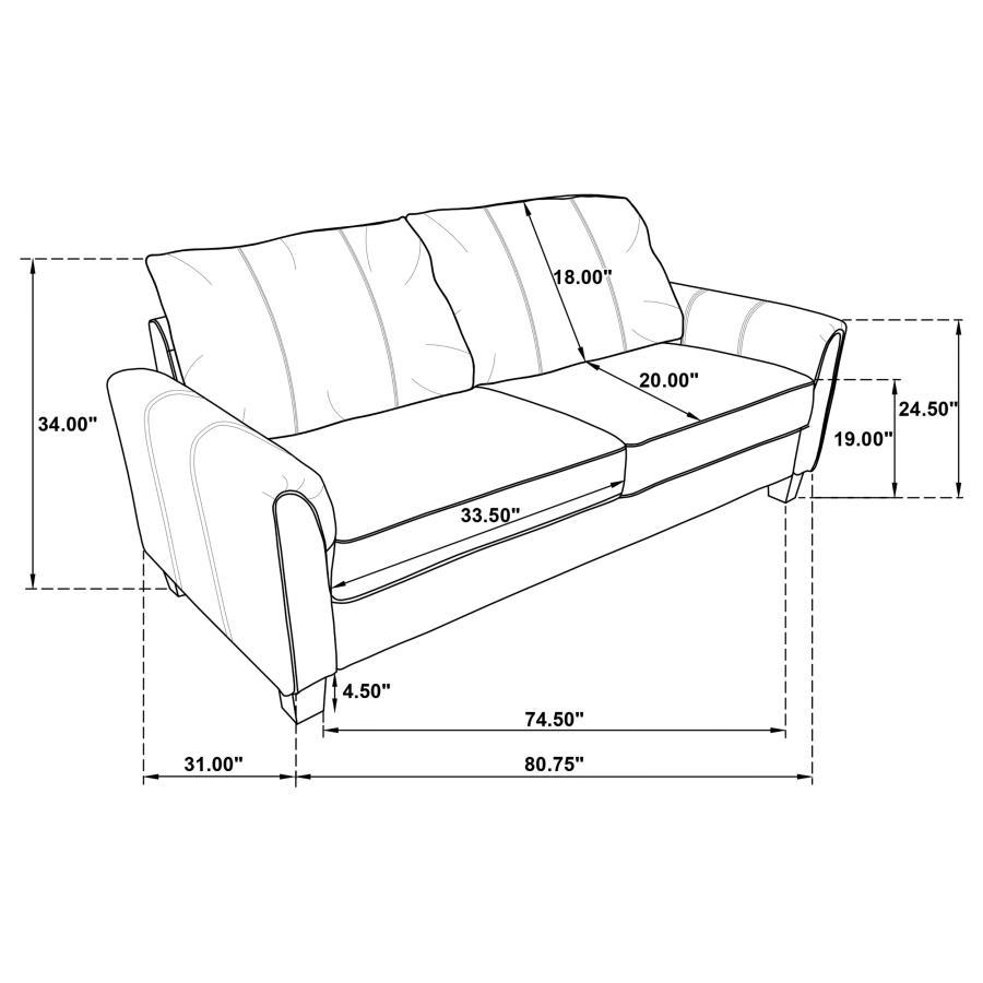 Davis - Upholstered Rolled Arm Sofa - Best Buy Furniture