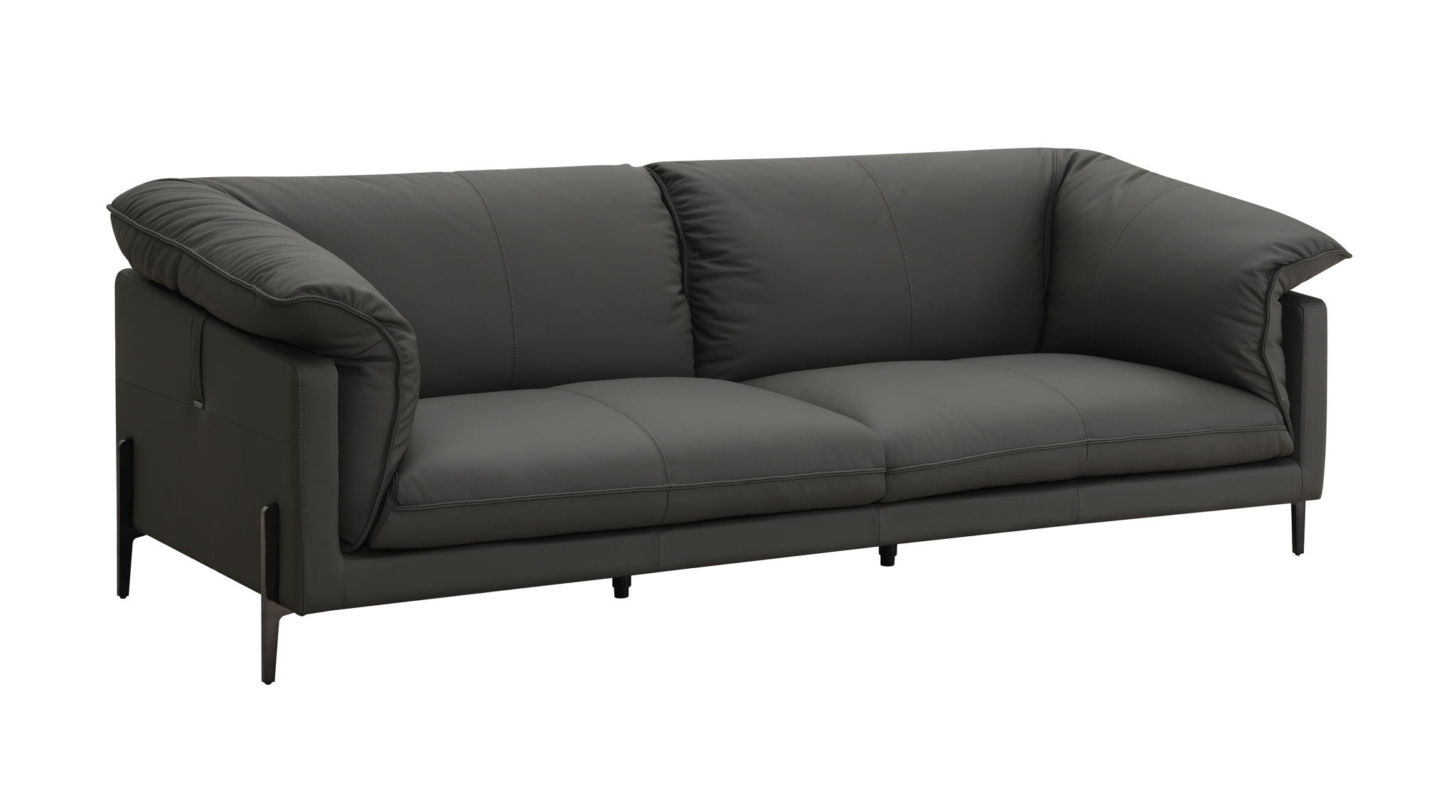 Tadi - Top Grain Leather Loveseat - Black - Best Buy Furniture