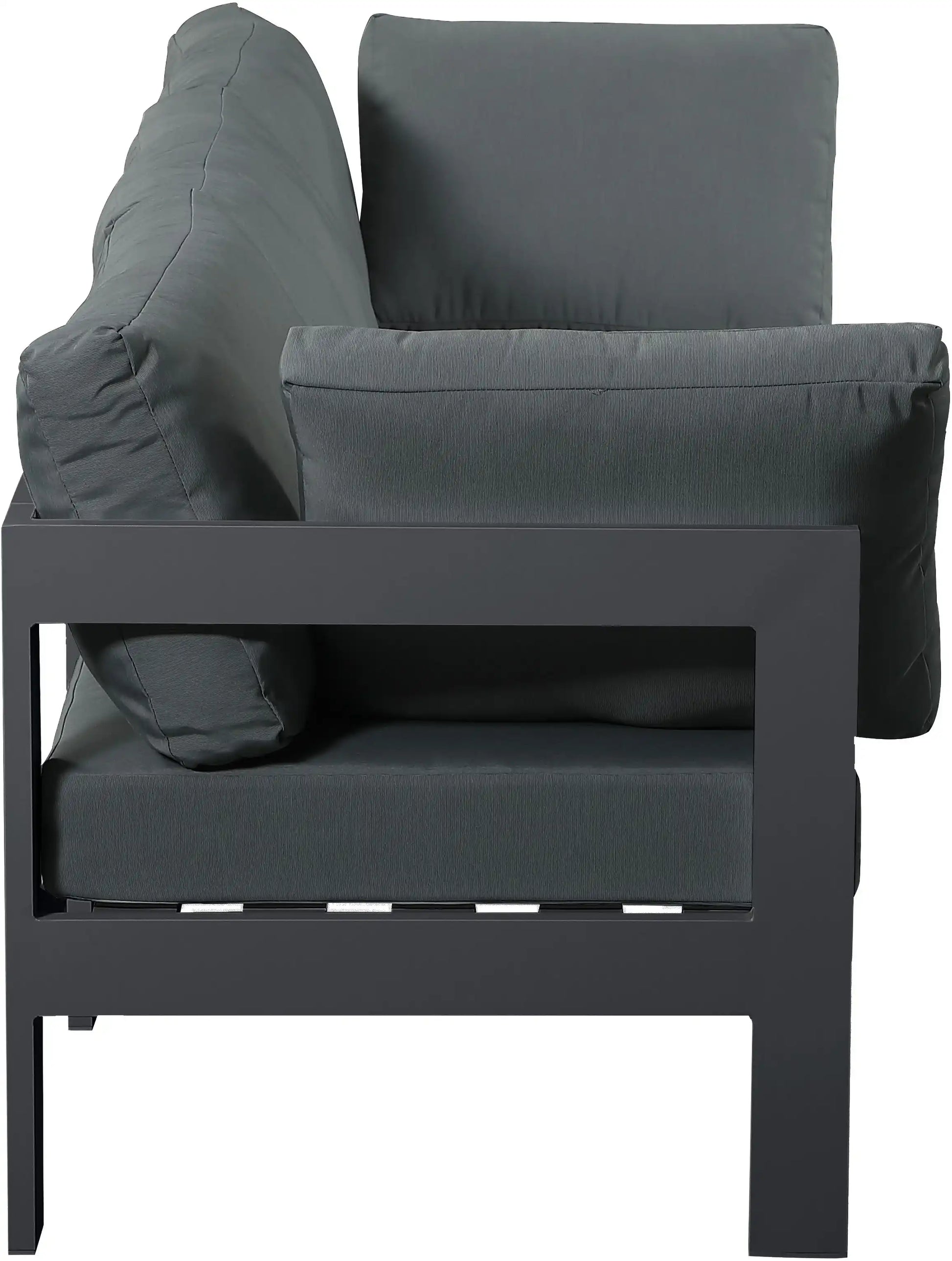 Nizuc - Outdoor Patio 3 Seat Modular Sofa With Gray Frame - Best Buy Furniture