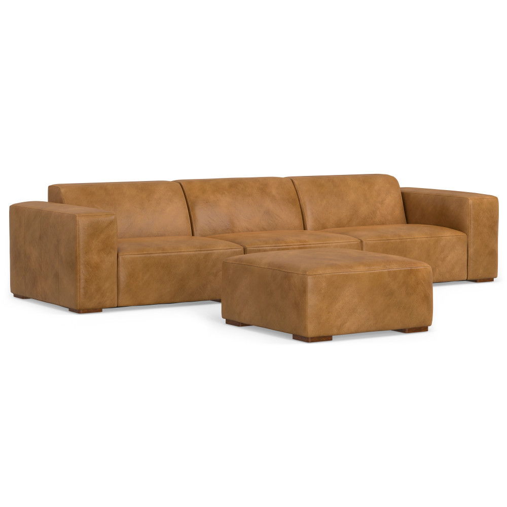 Rex - Handcrafted Sectional Sofa And Ottoman - Best Buy Furniture
