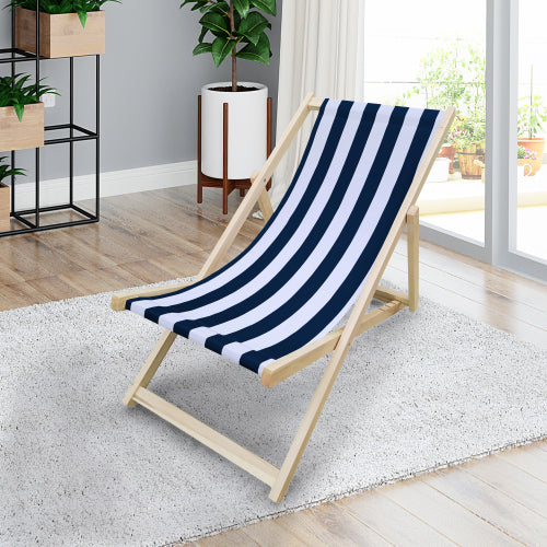 populus wood sling chair blue Stripe Broad blue Stripe (color: Dark blue) folding chaise lounge chair - Best Buy Furniture