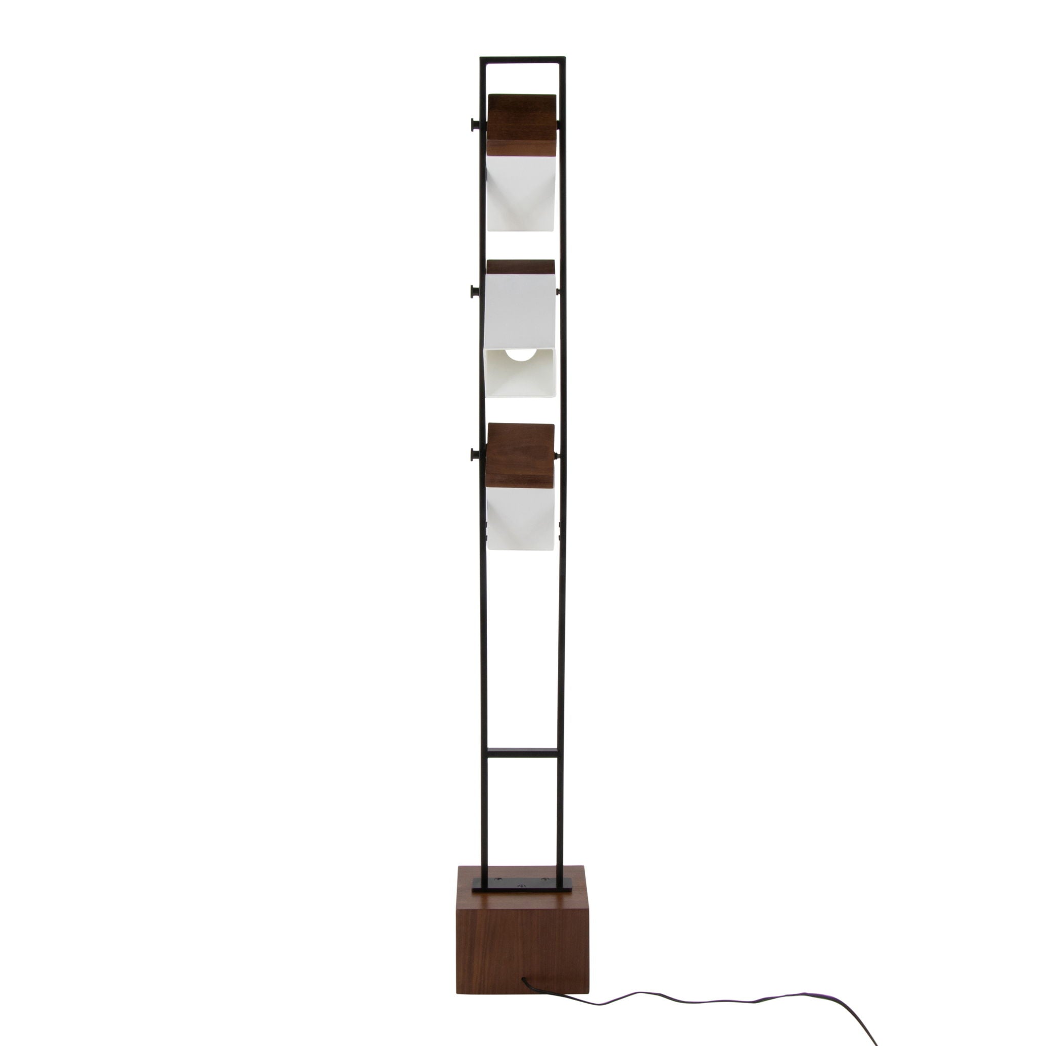 Bento - Contemporary Floor Lamp - Black / Walnut / White - Best Buy Furniture