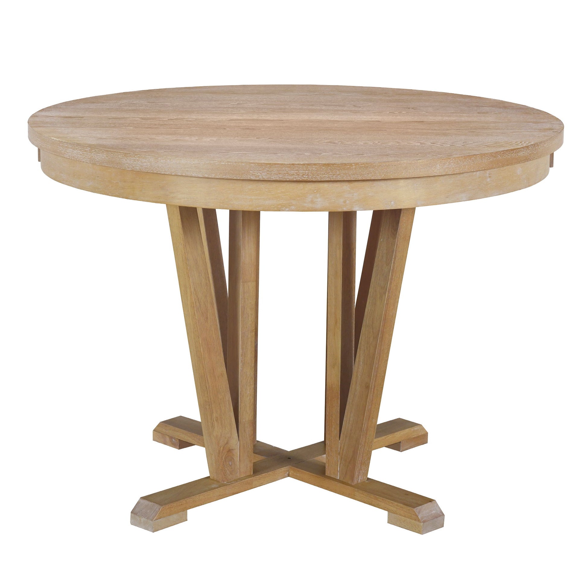 Topmax - 5 Piece Rustic Extendable Dining Table Set Round Trestle Table And 4 Cross Back Dining Chairs For Kitchen, Dining Room - Best Buy Furniture