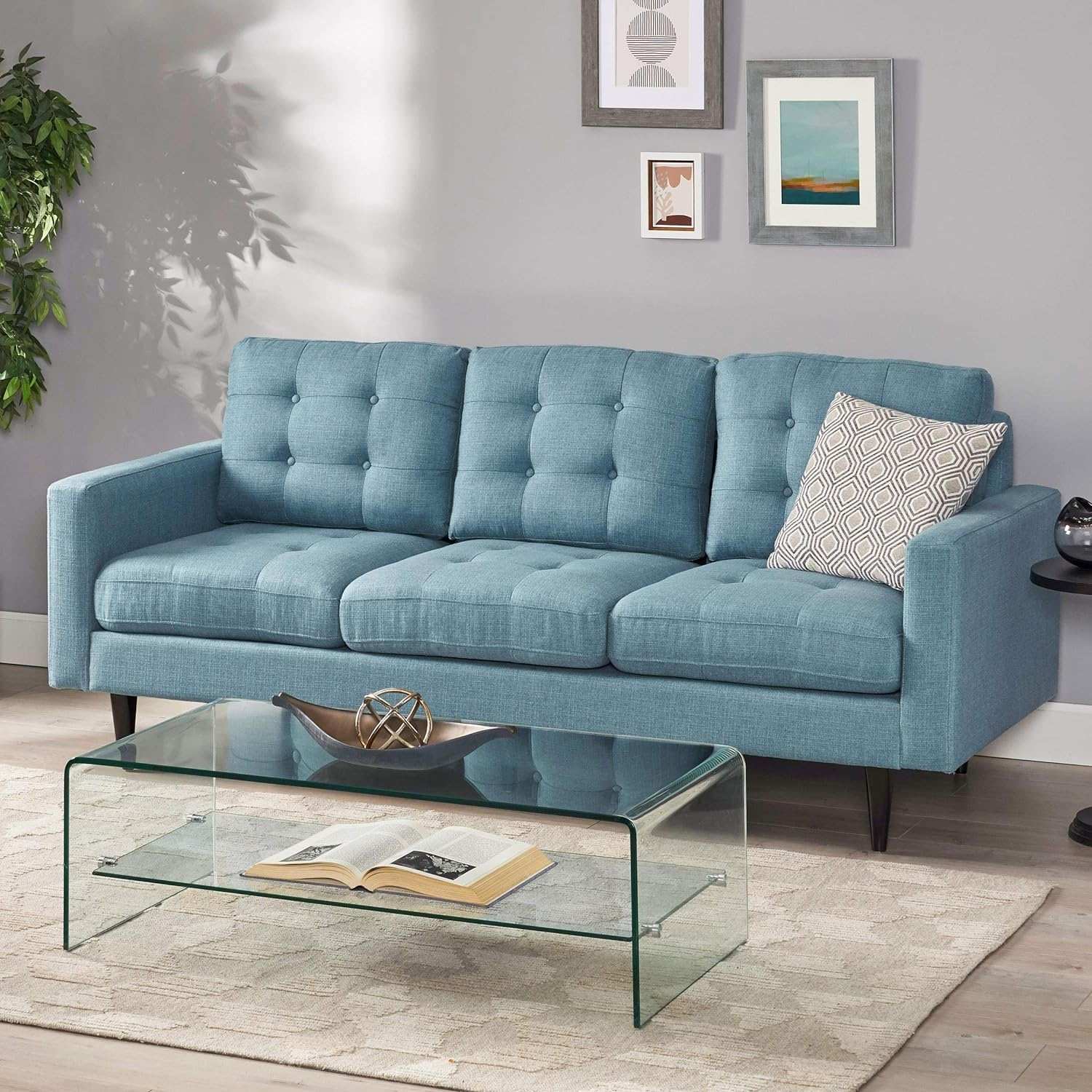 Jenny - Contemporary Tufted Fabric 3 Seater Sofa - Best Buy Furniture