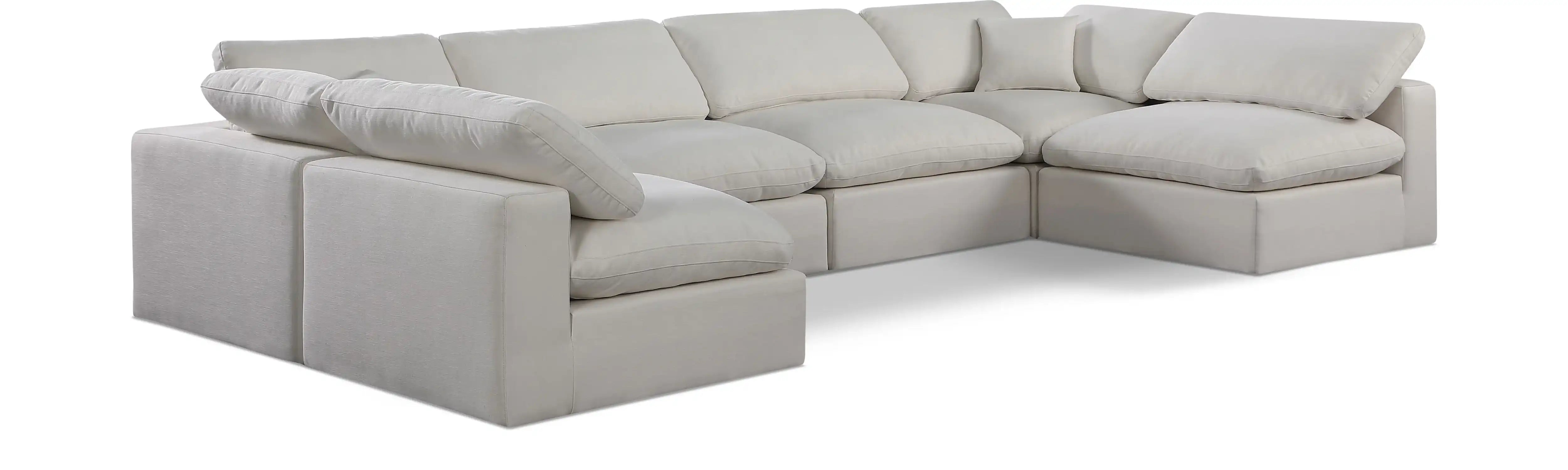Comfy - 6 Piece Linen Modular Armless Sectional - Best Buy Furniture