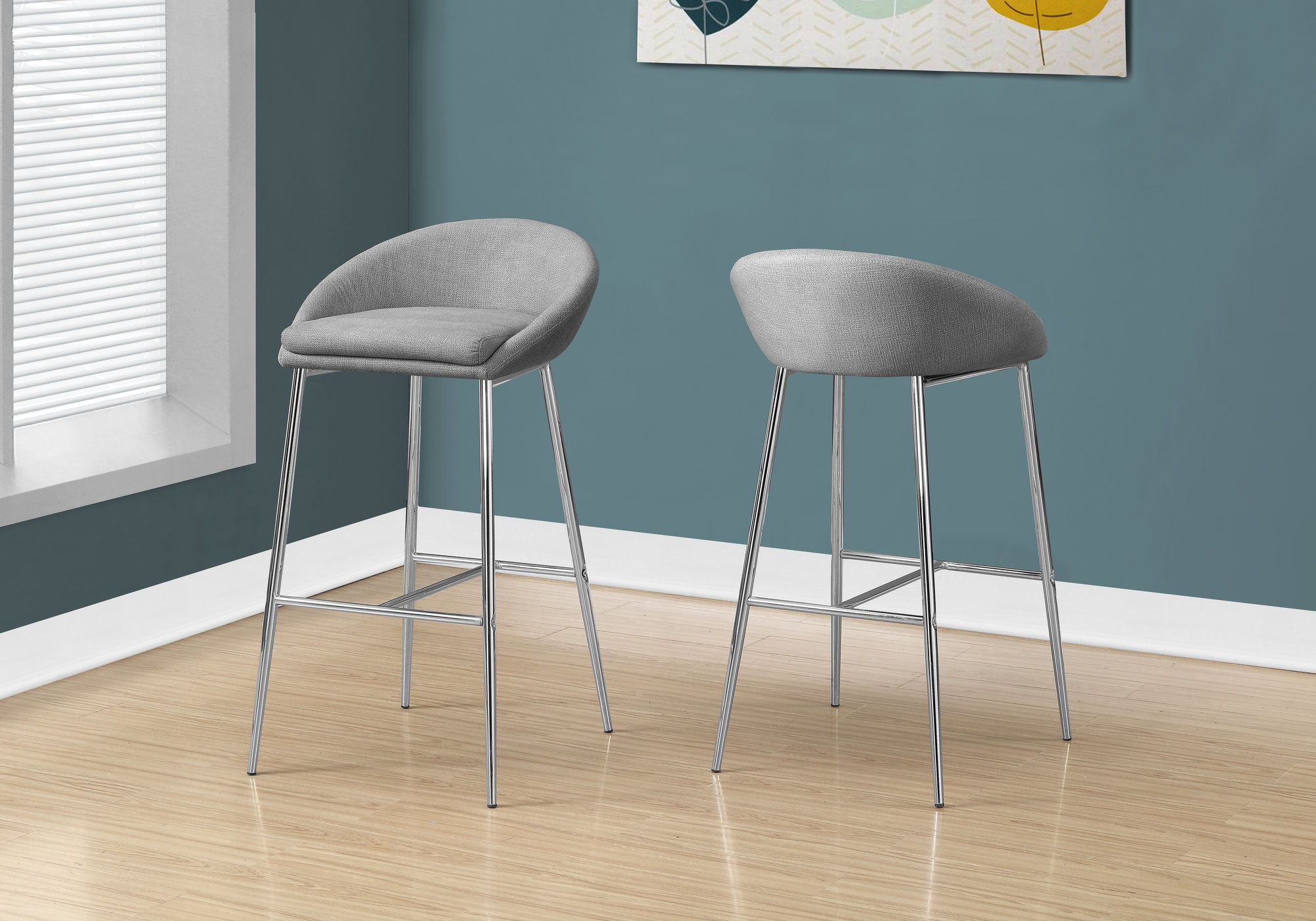 Bar Stool, Bar Height, Contemporary & Modern (Set of 2) - Gray - Best Buy Furniture