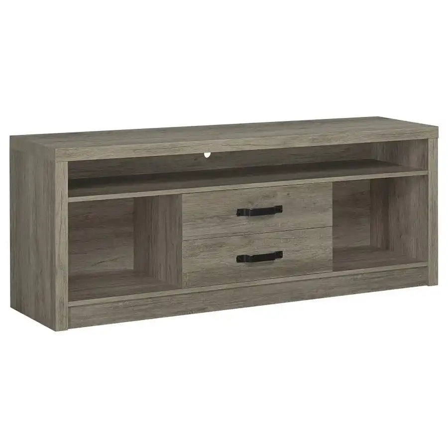 Burke - 2-Drawer Engineered Wood TV Stand - Gray Driftwood - Best Buy Furniture
