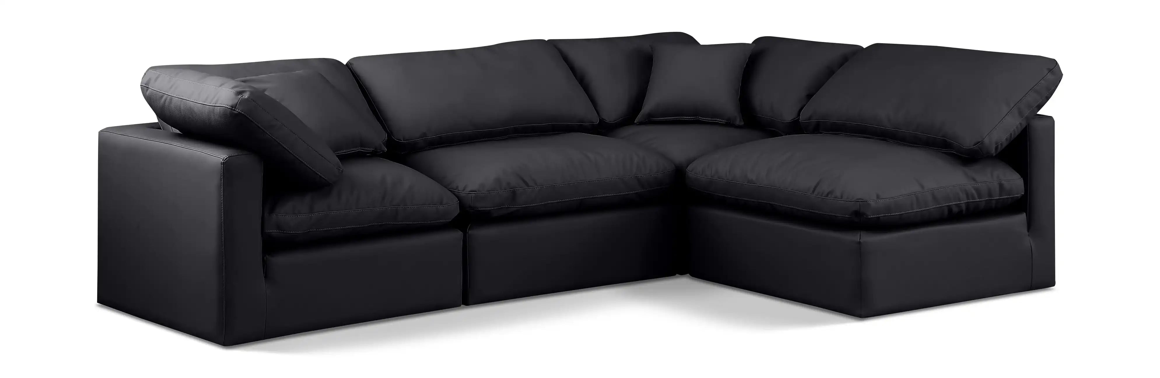 Indulge - Faux Leather 4 Piece Modular Sectional - Best Buy Furniture