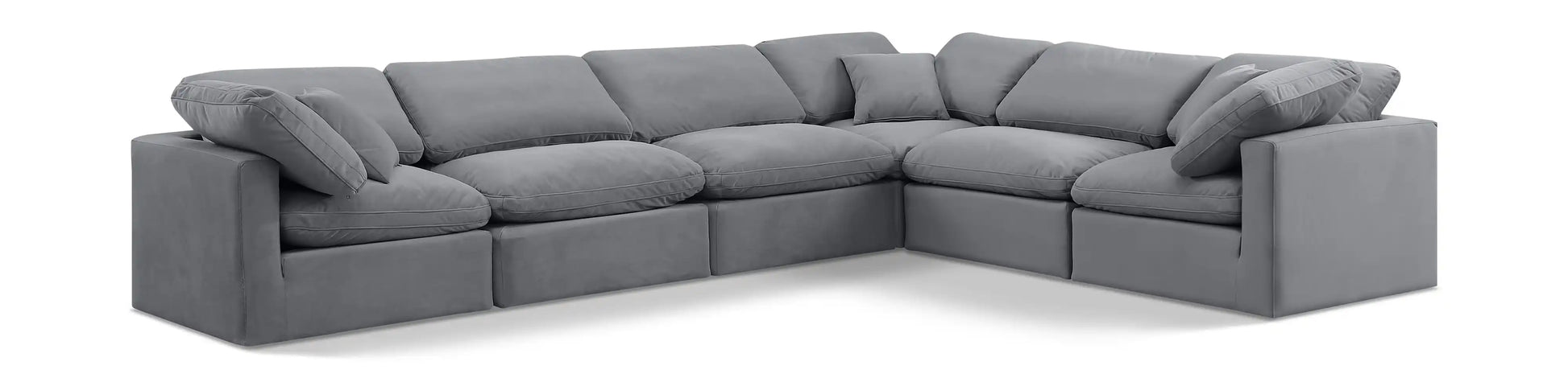 Indulge - Velvet 6 Piece Modular Corner Sectional - Best Buy Furniture