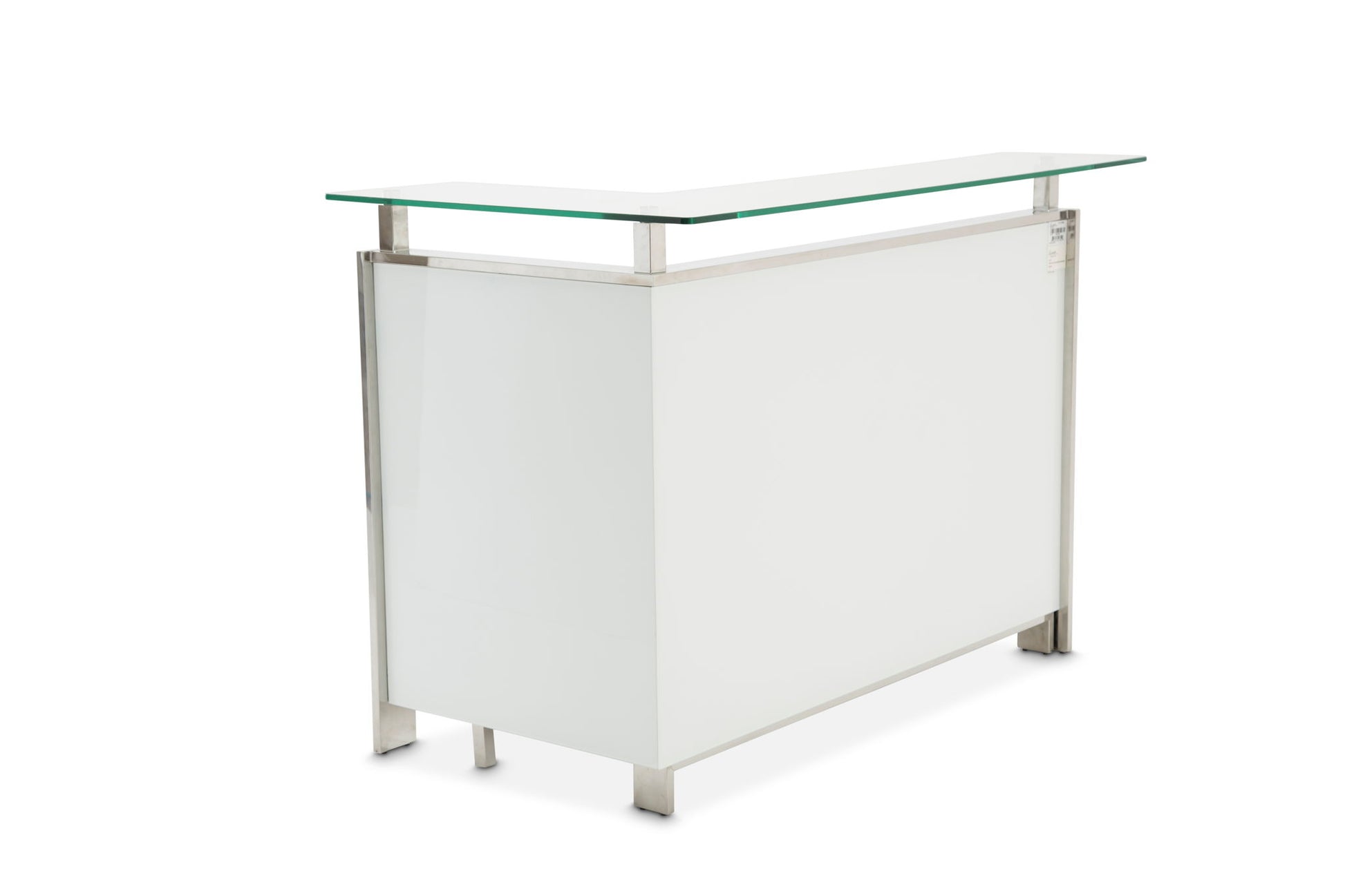 State St. - Bar With Glass Top - Glossy White - Best Buy Furniture