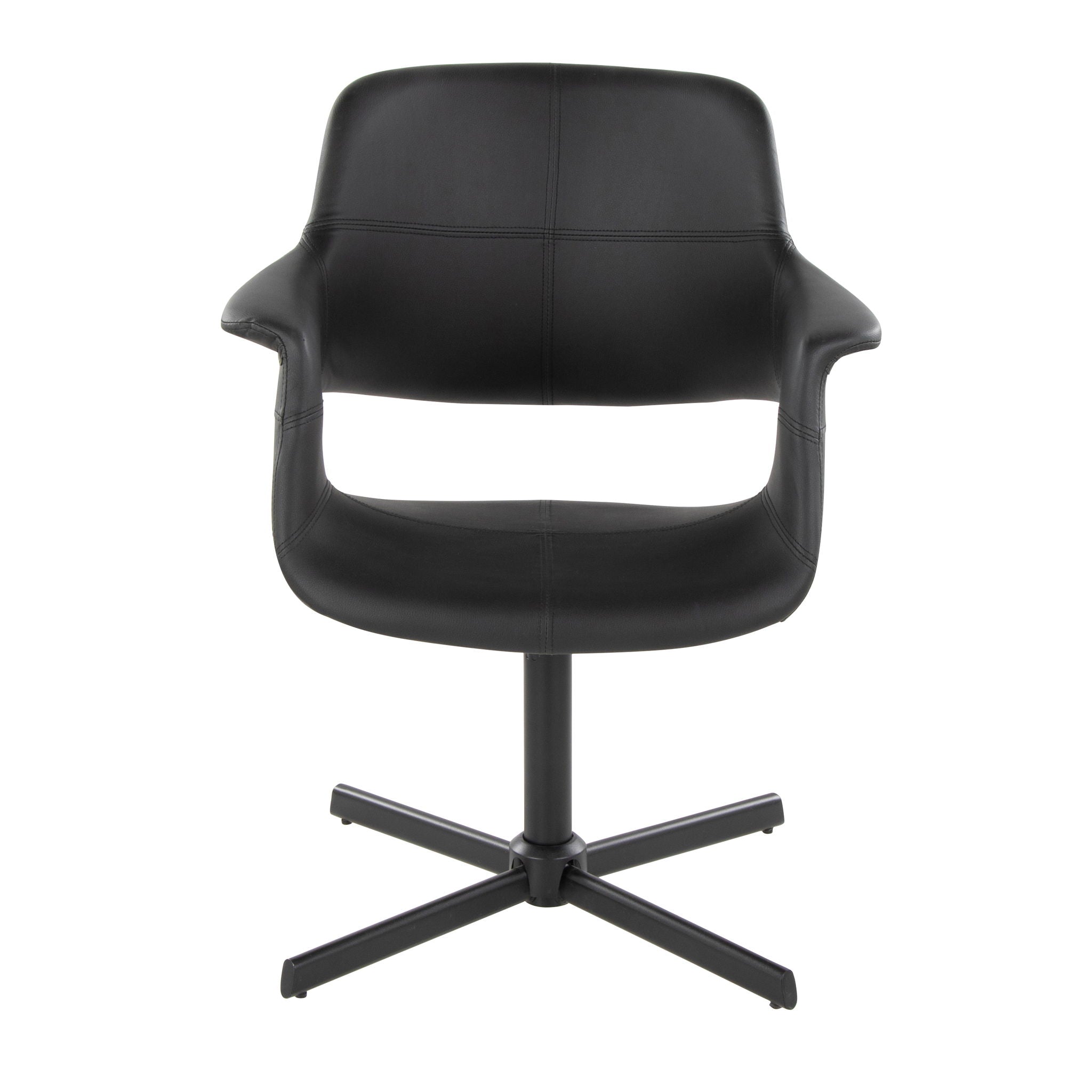 Vintage Flair - Mid-Century Modern Swivel Chair With X - Pedestal - Black - Best Buy Furniture