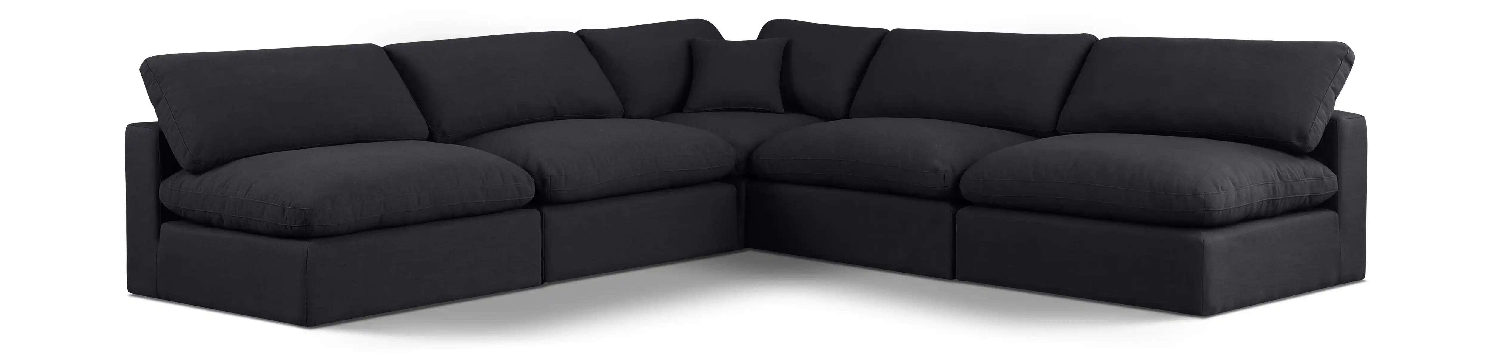 Comfy - 5 Piece Linen Modular Corner Armless Sectional - Best Buy Furniture