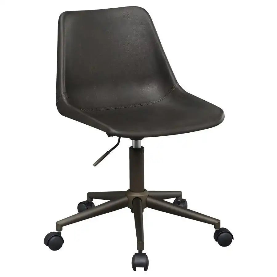 Carnell - Upholstered Adjustable Home Office Desk Chair - Brown - Best Buy Furniture