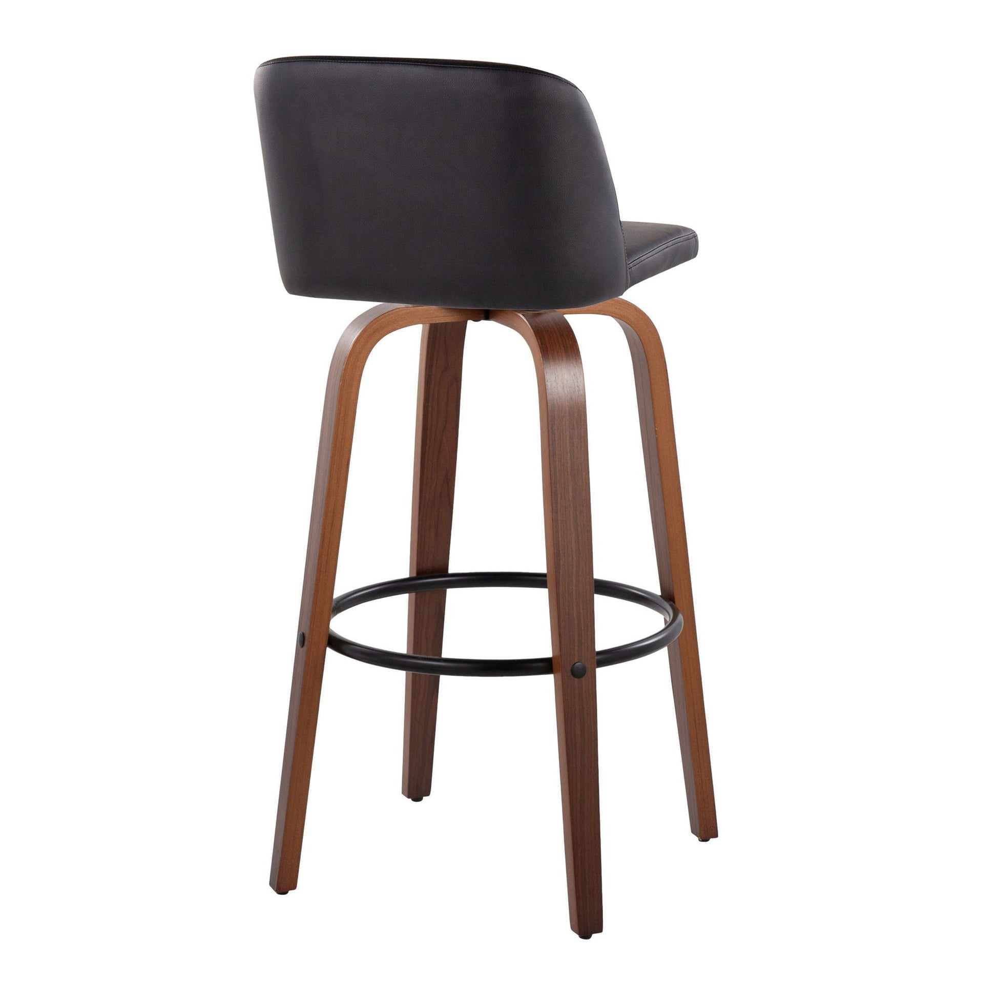 Toriano - Mid Century Modern Fixed Height Barstool Swivel And Round Footrest (Set of 2) - Best Buy Furniture