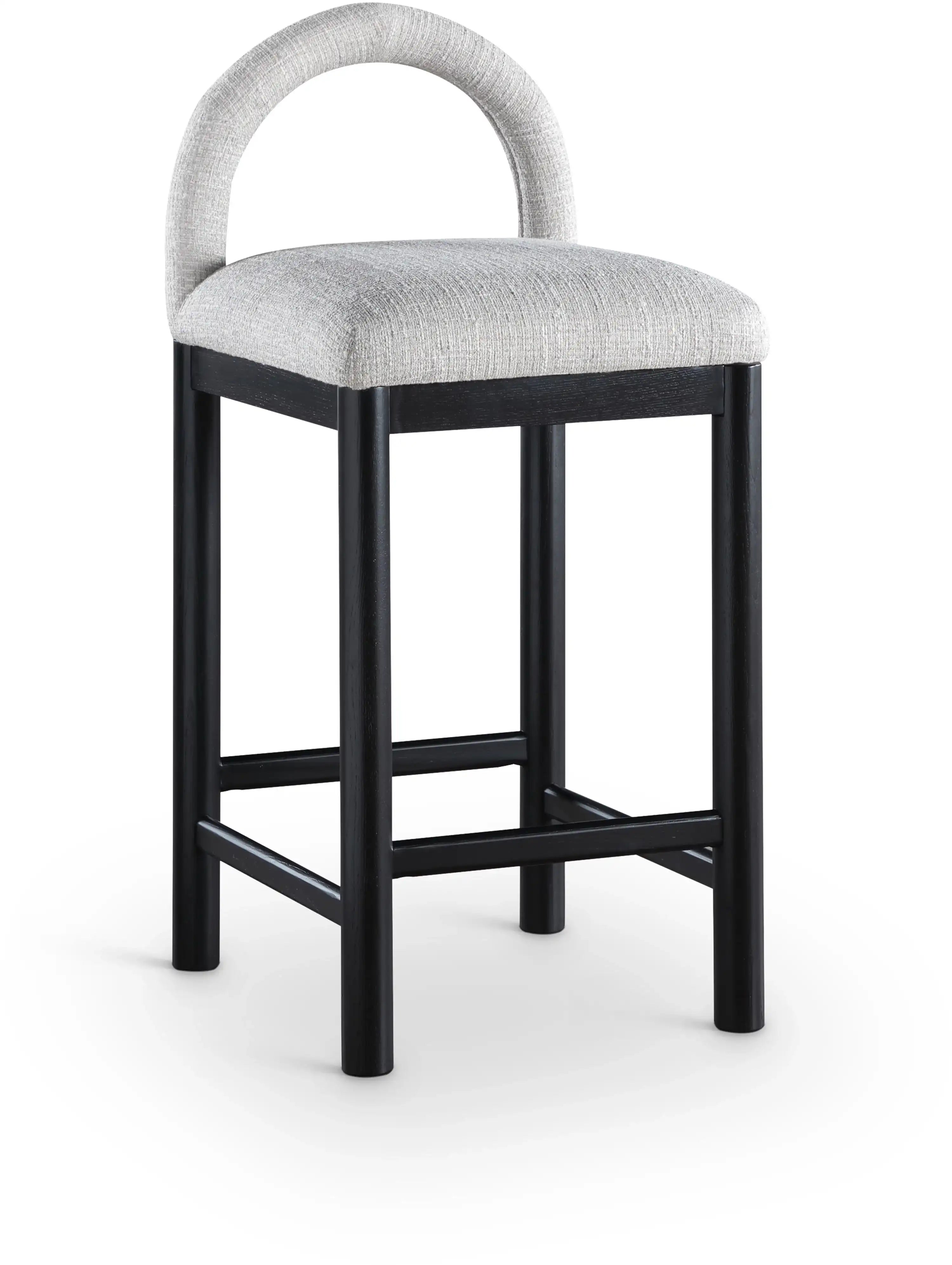 Conrad - Linen Counter Stool With Black Legs - Best Buy Furniture
