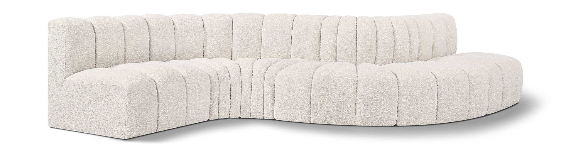 Arc - Boucle Fabric 6 Piece Curved Modular Sofa - Best Buy Furniture