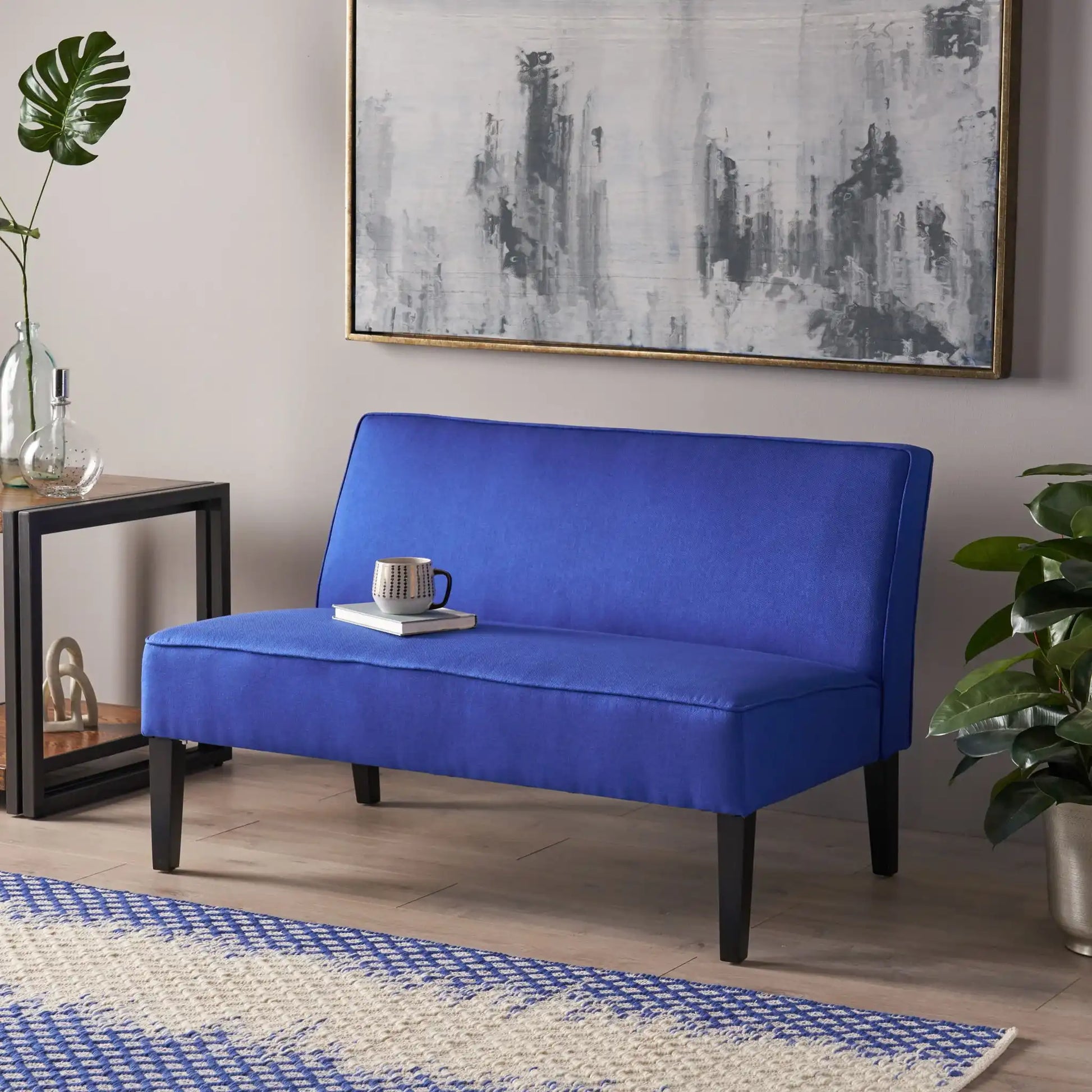 Contemporary Loveseat With Upholstered Fabric And Birch Wood Legs - Best Buy Furniture