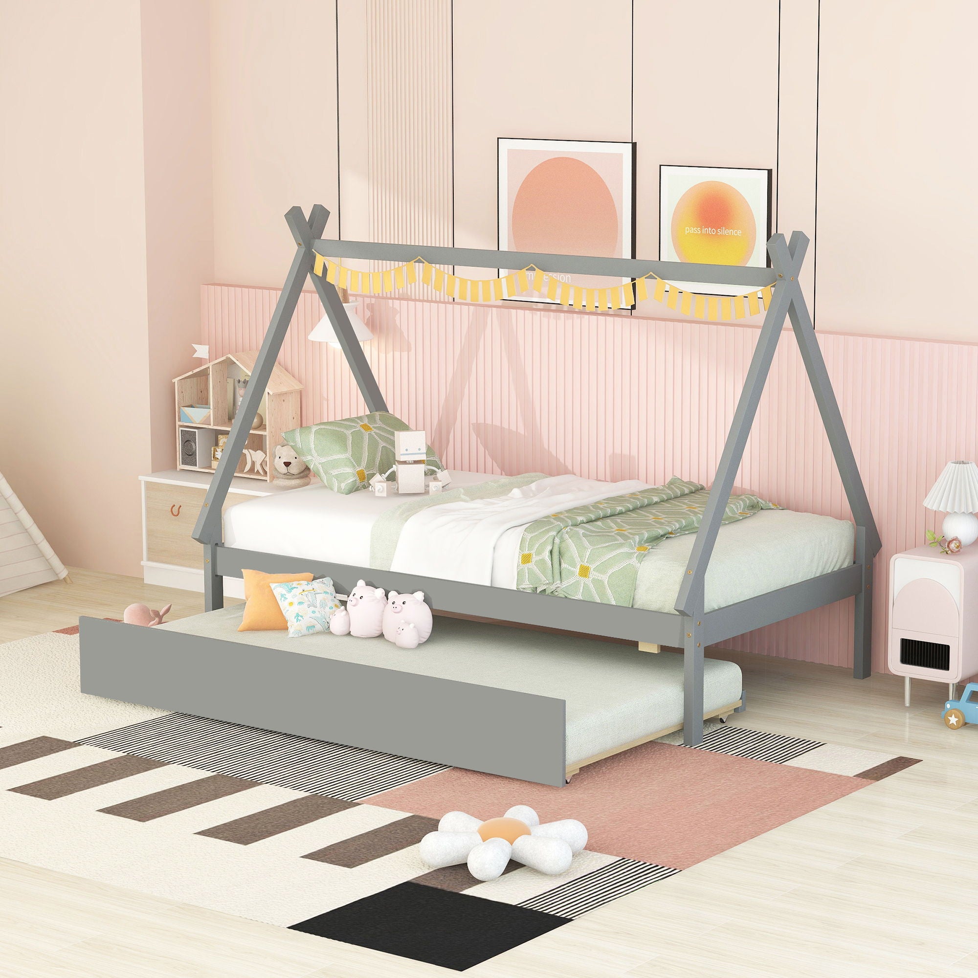 Tent Floor Bed, Teepee Bed, With Trundle - Best Buy Furniture