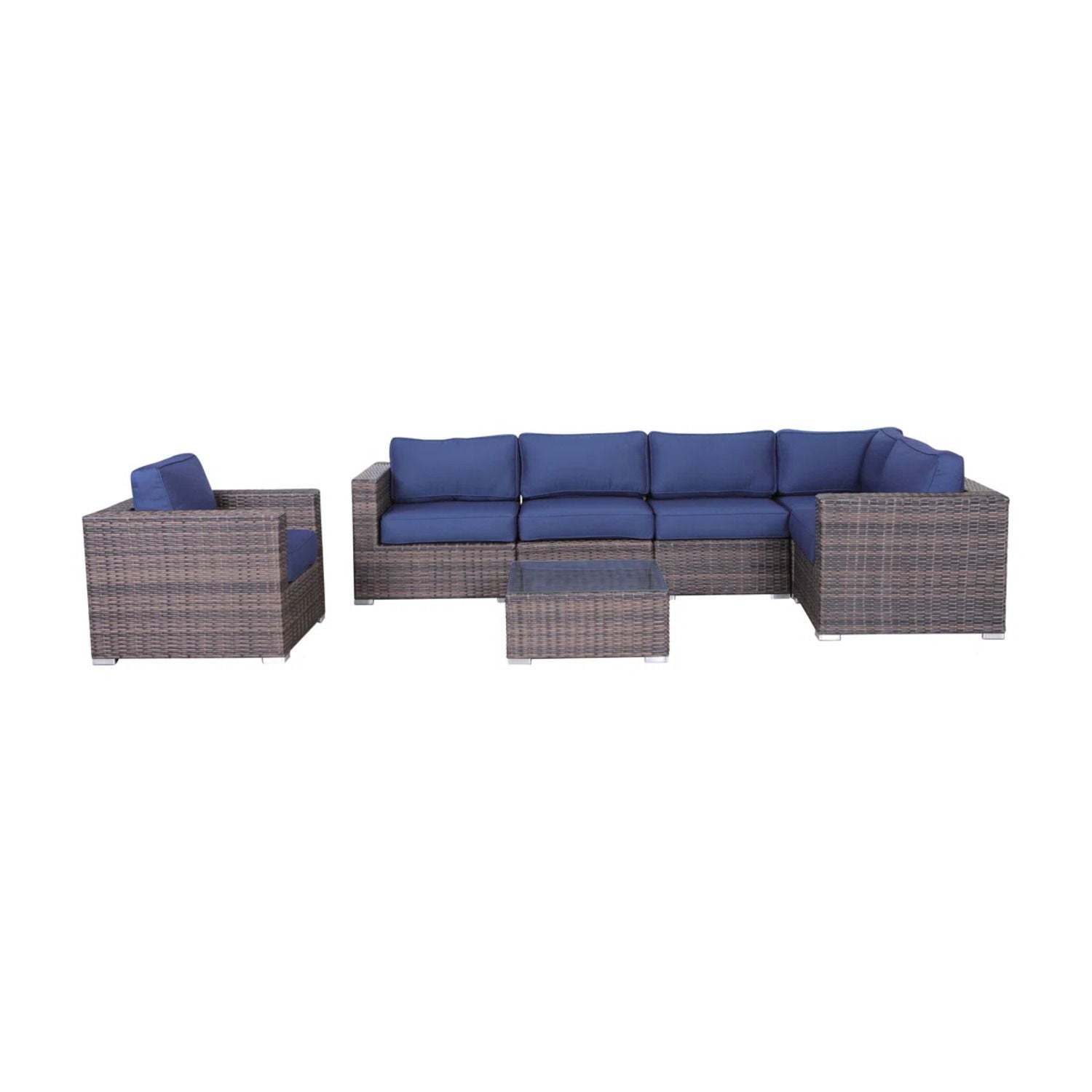 Wicker Seating Group Set With Table And Cushions - Best Buy Furniture