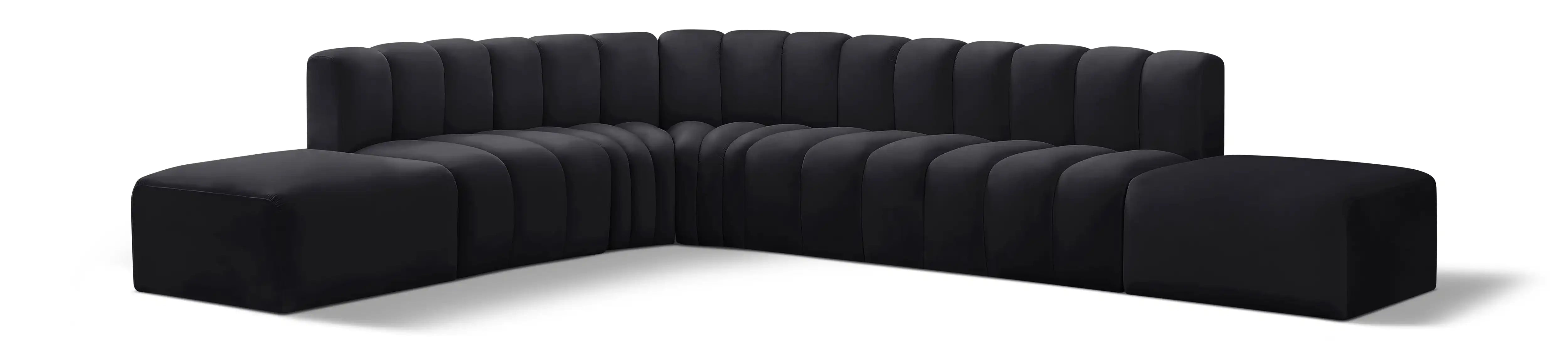Arc - Velvet 7 Piece Corner Modular Sofa - Best Buy Furniture