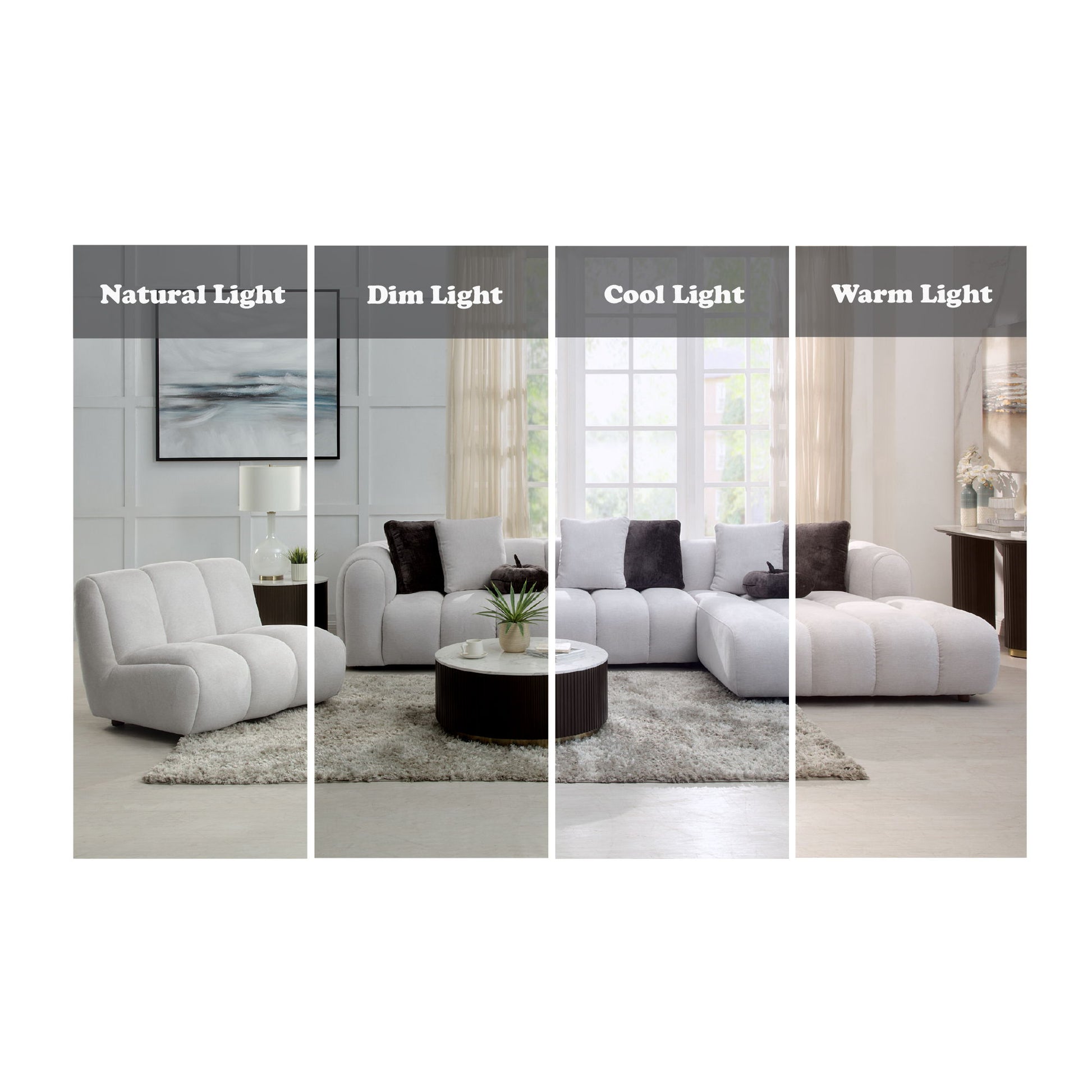 Manilla - Sectional Sofa With Chair - Ivory White - Best Buy Furniture