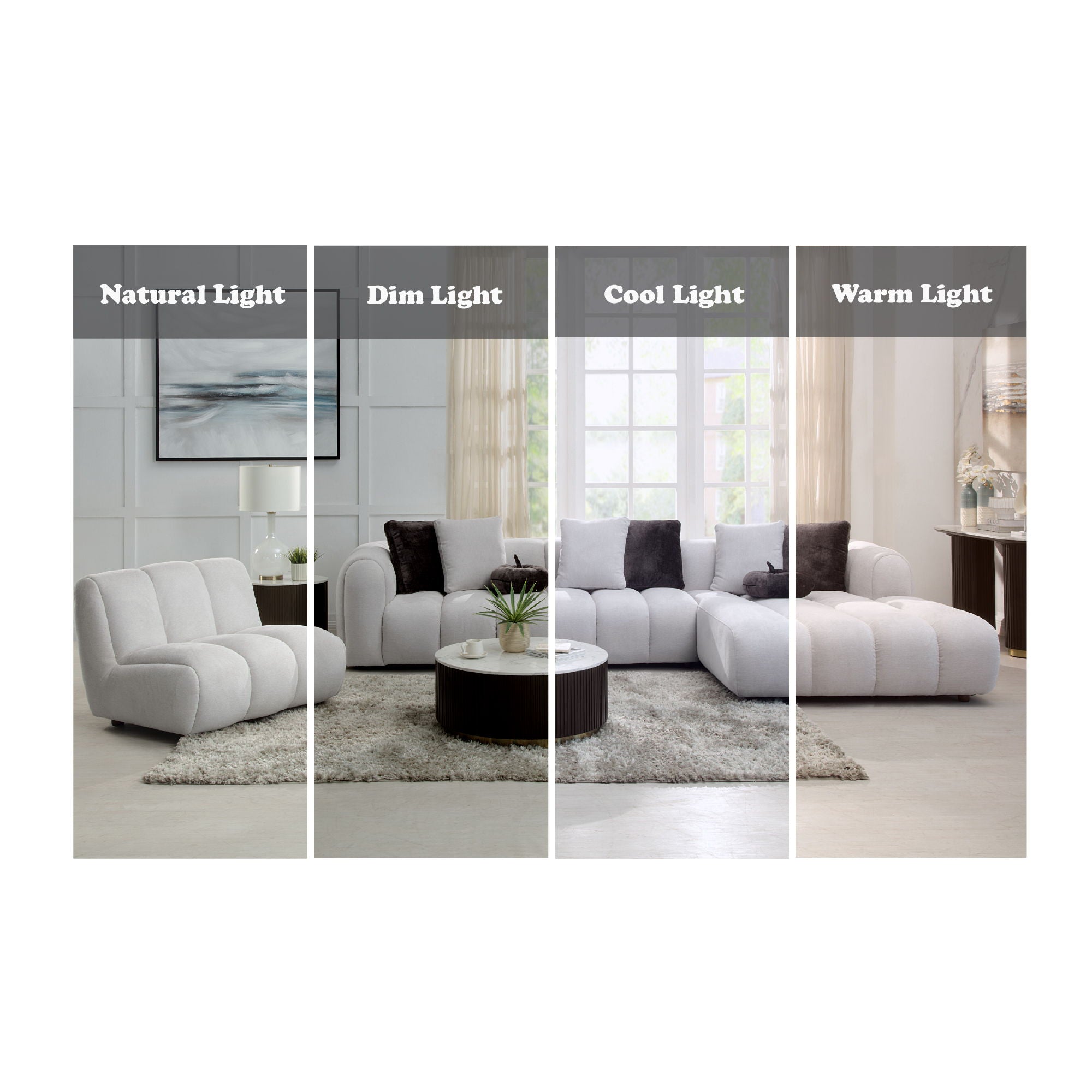 Manilla - Sectional Sofa With Chair - Ivory White - Best Buy Furniture