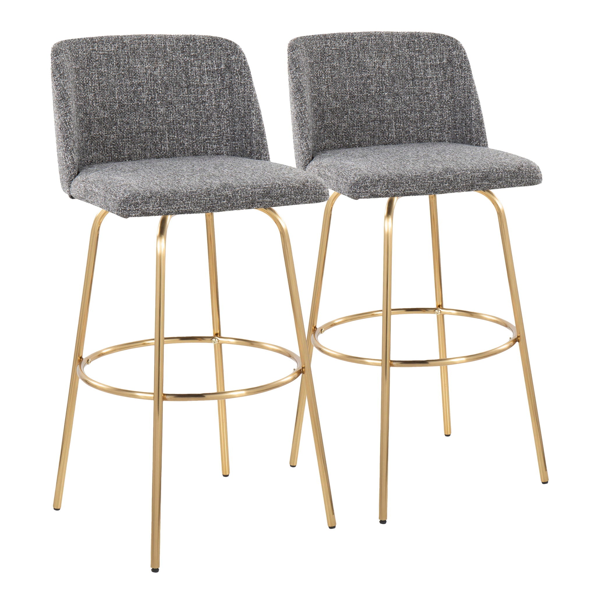 Toriano - Contemporary Fixed Height Barstool With Swivel With Round Footrest (Set of 2) - Best Buy Furniture