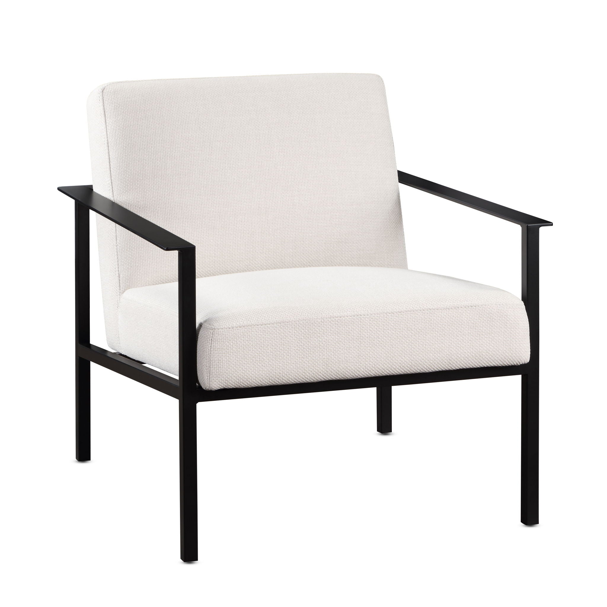 Millie - Modern Stationary Metal Accent Chair With Polyester Upholstery - Off White - Best Buy Furniture