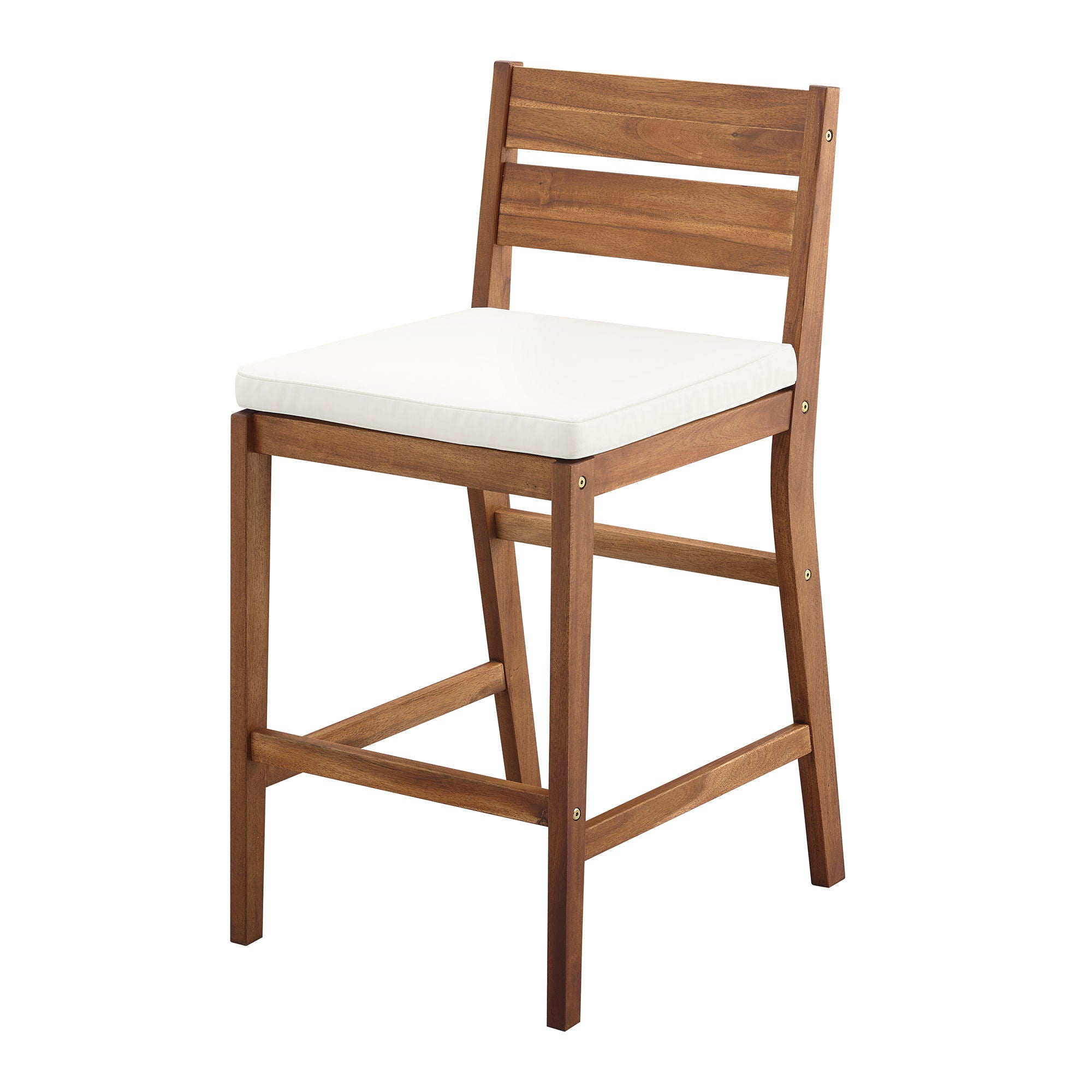 Modern 2 Piece Solid Acacia Wood Counter Stools With Cushion - Best Buy Furniture