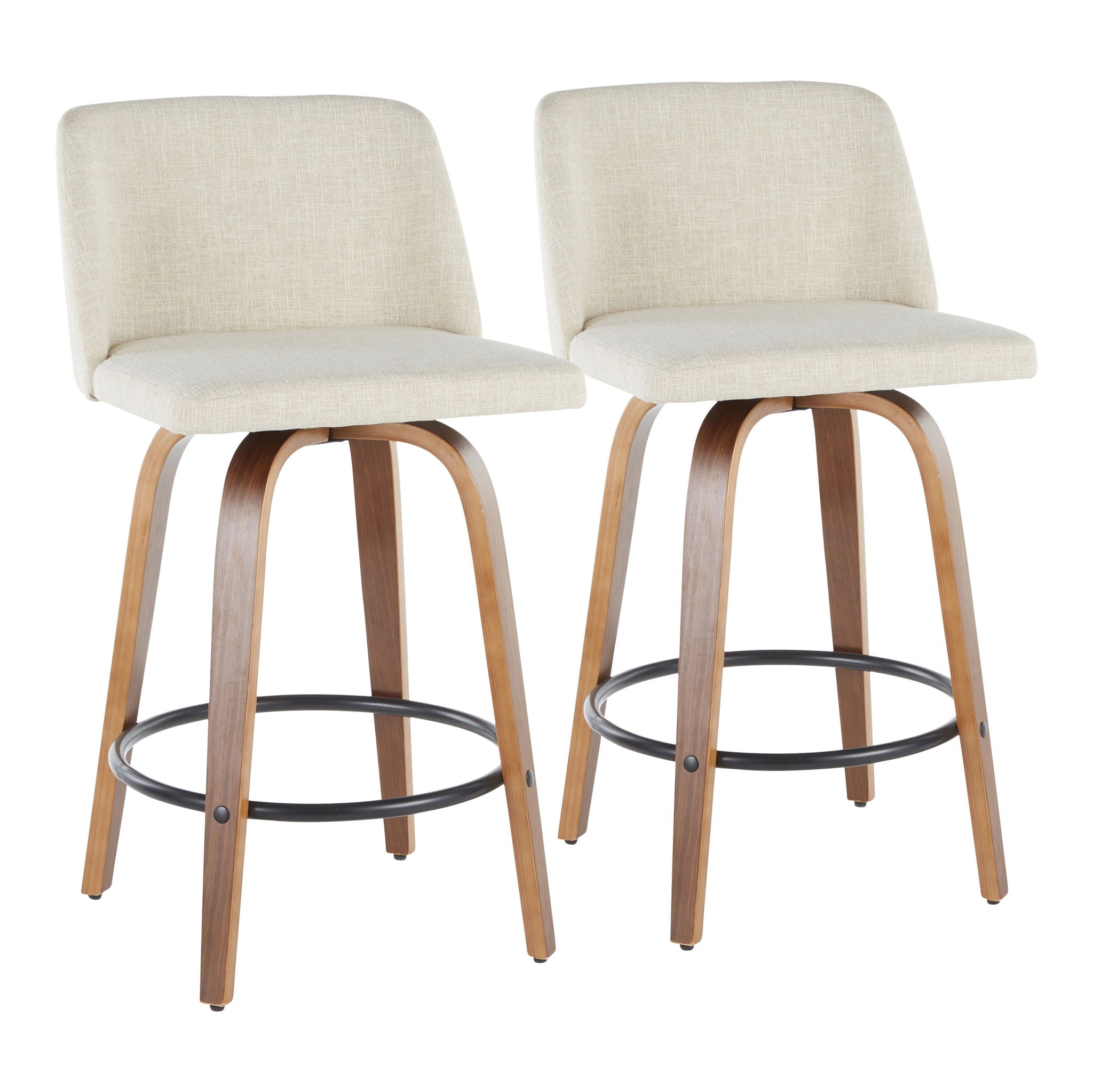 Toriano - Mid-Century Modern Counter Stool (Set of 2) - Best Buy Furniture
