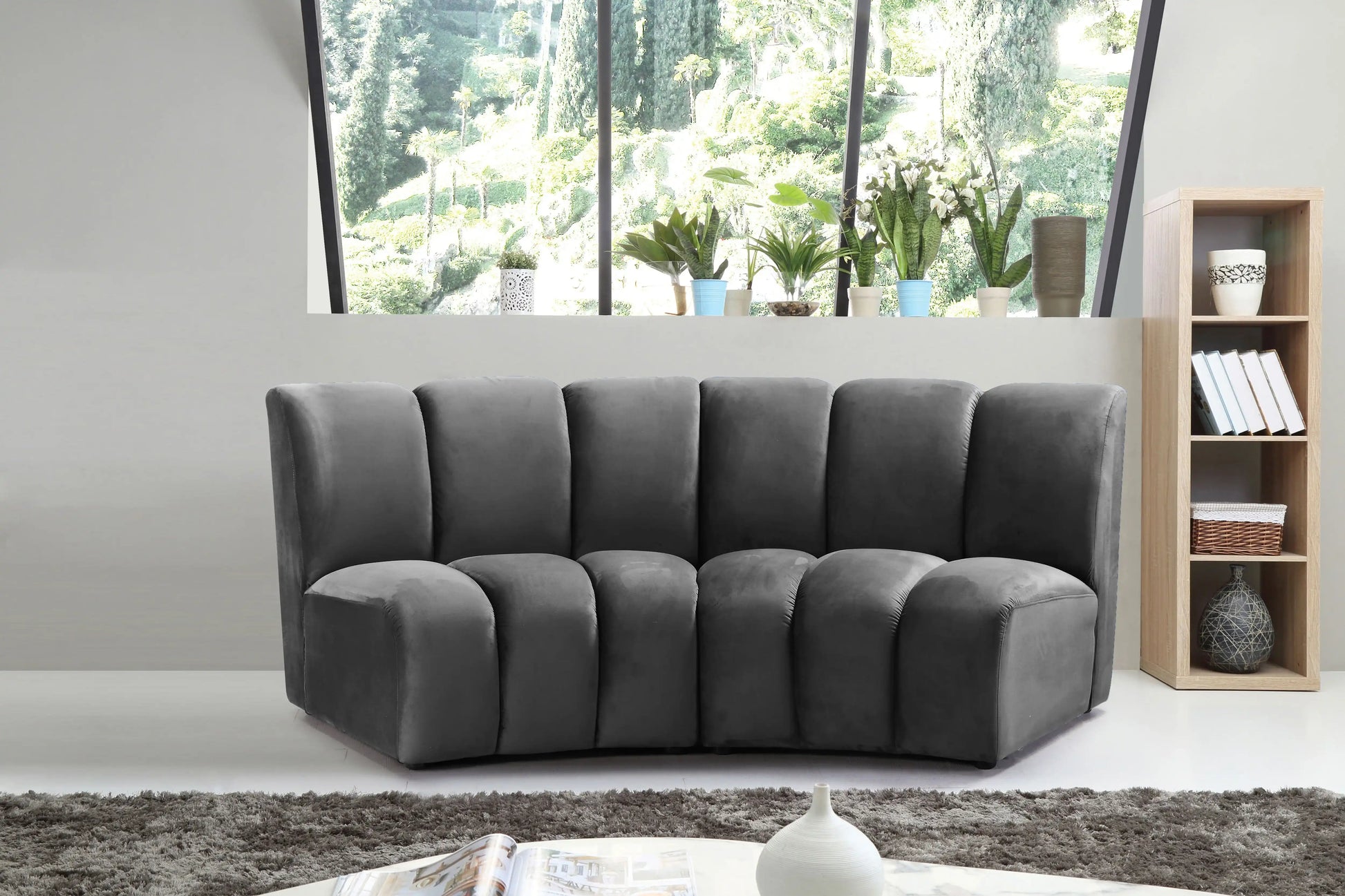 Infinity - 2 Piece Velvet Modular Sectional - Best Buy Furniture