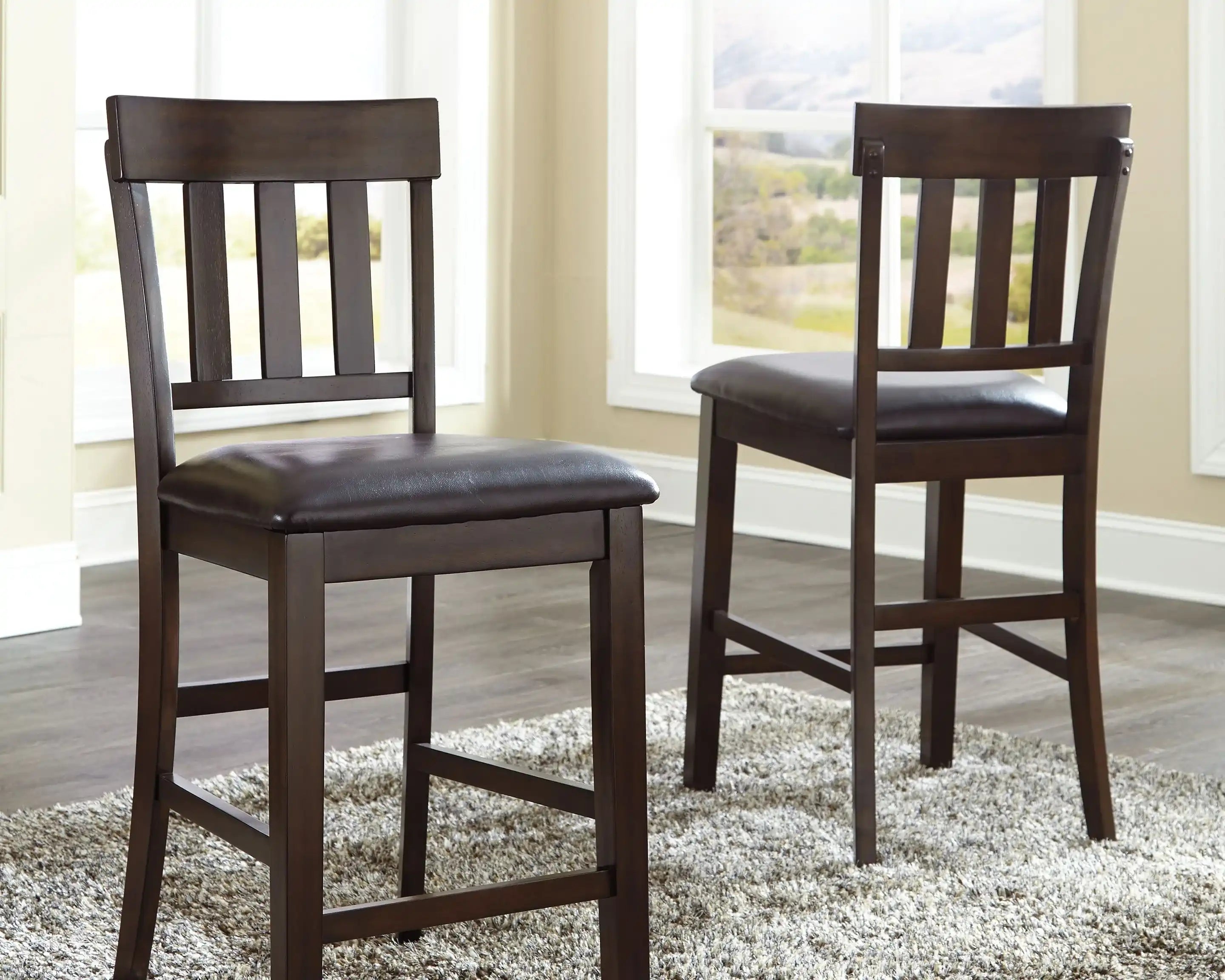 Haddigan - Upholstered Barstool (Set of 2) - Dark Brown - Best Buy Furniture