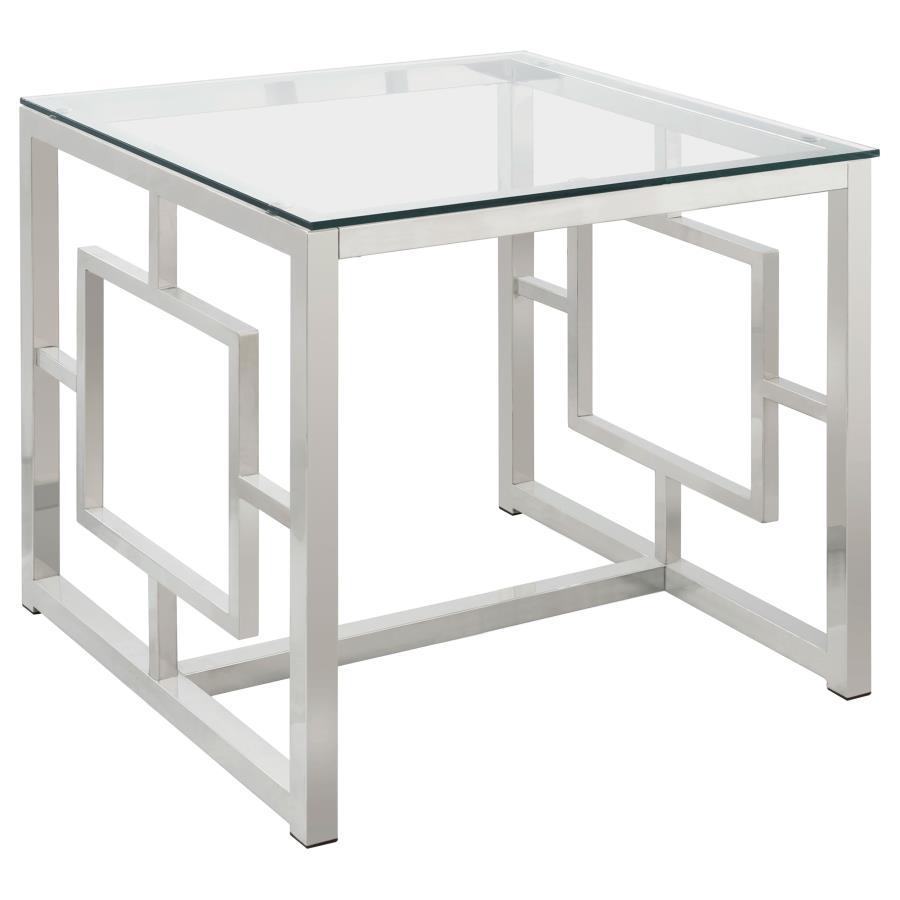 Merced - Glass Top Metal Table - Best Buy Furniture