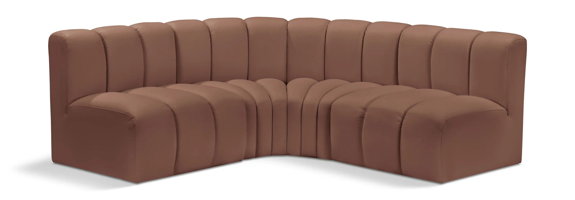 Arc - Faux Leather 4 Piece Corner Modular Sofa - Best Buy Furniture