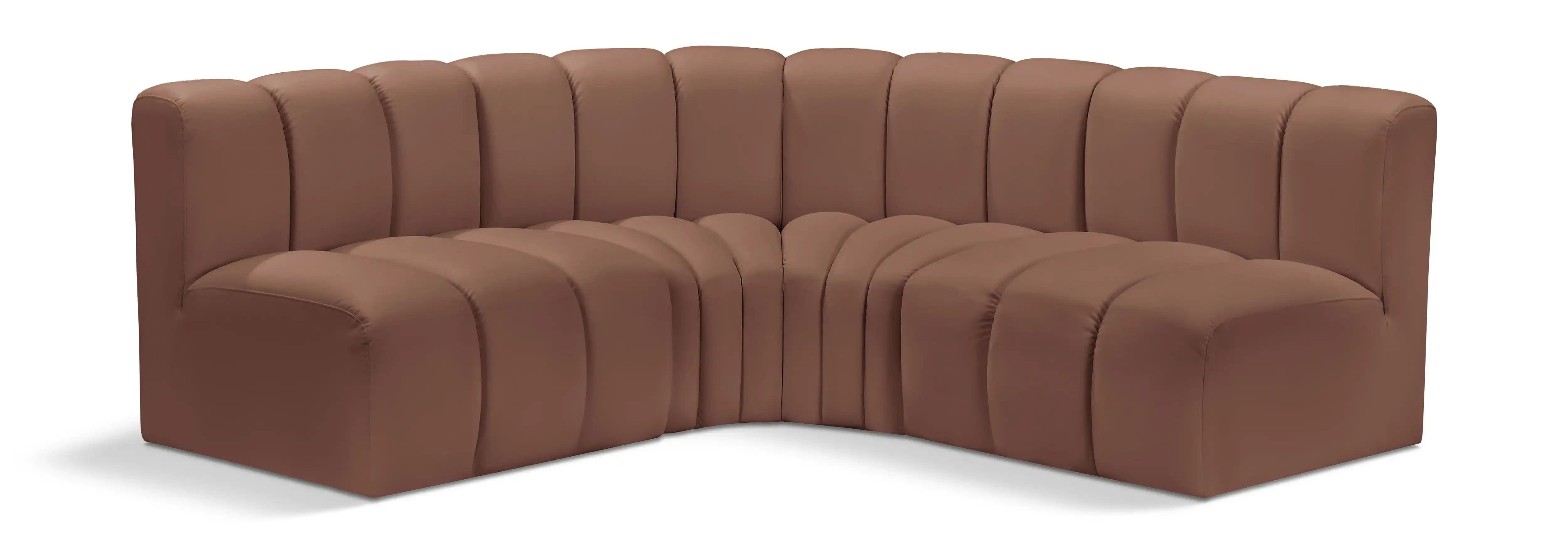 Arc - Faux Leather 4 Piece Corner Modular Sofa - Best Buy Furniture