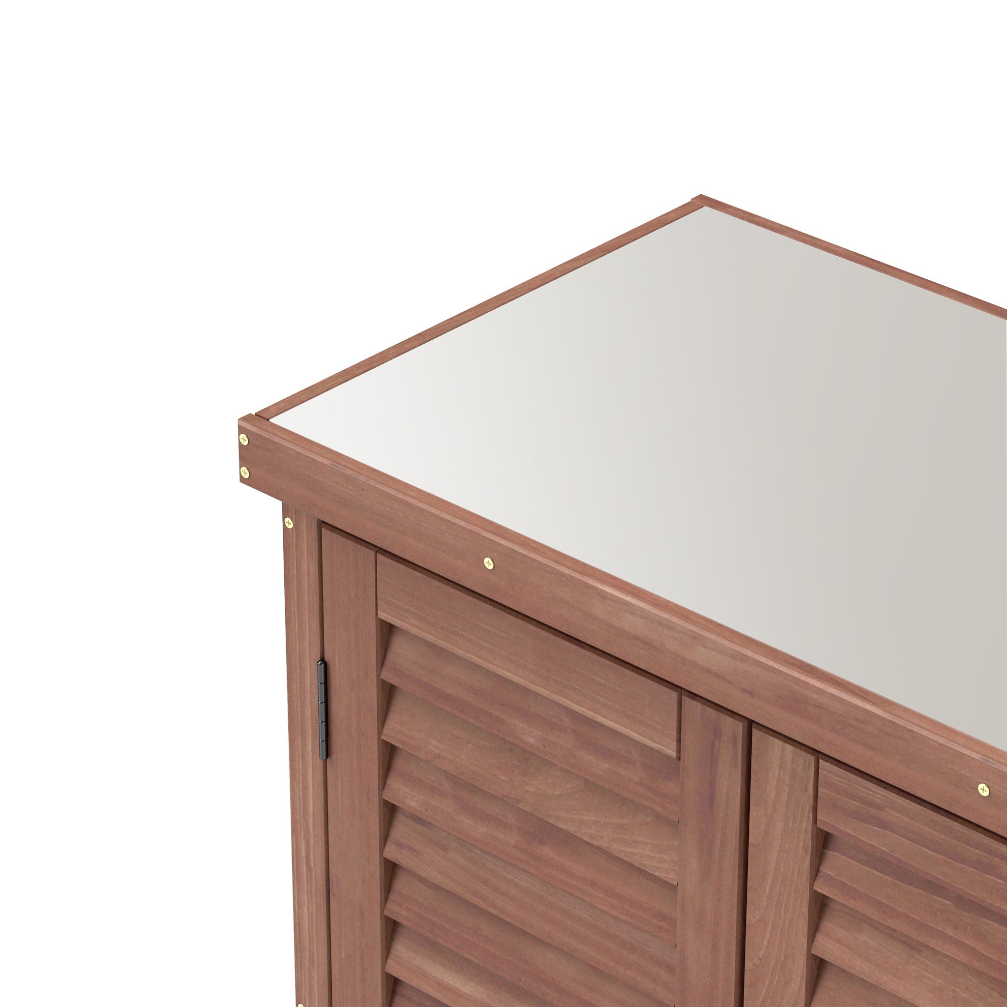 Potting Bench With Storage Cabinet And Metal Table Top For Outdoor - Best Buy Furniture