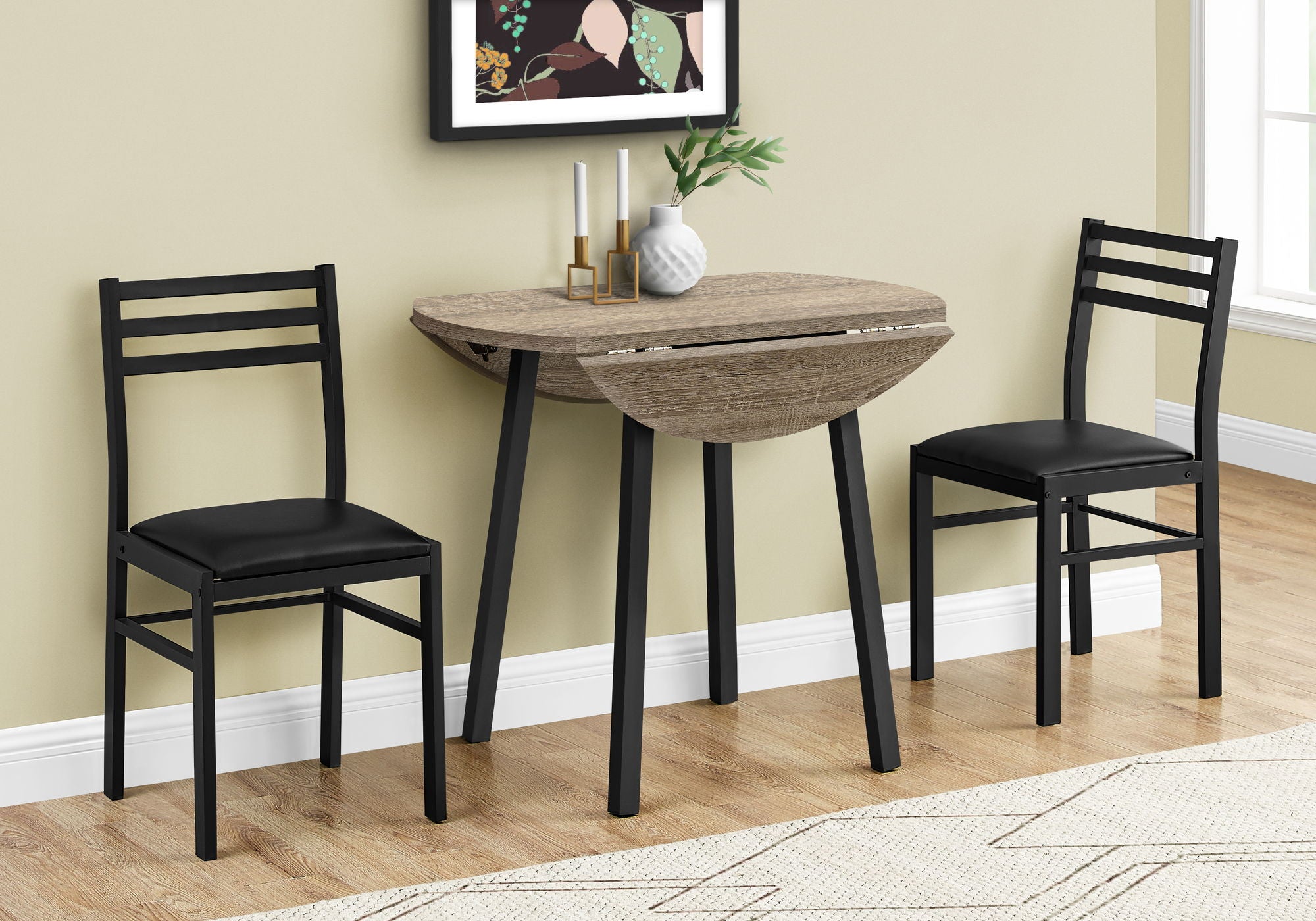 3 Pieces Dining Table Set, Small, Drop Leaf, Contemporary & Modern - Best Buy Furniture