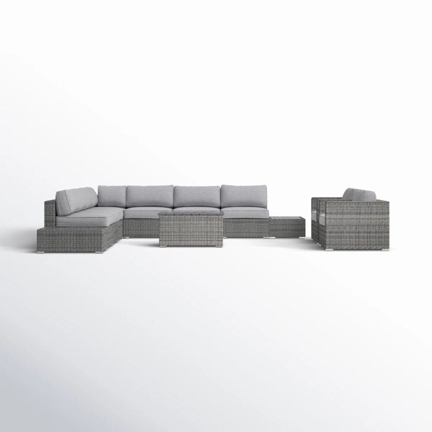 Wicker Sectional Seating Group With Plush Cushions - Best Buy Furniture