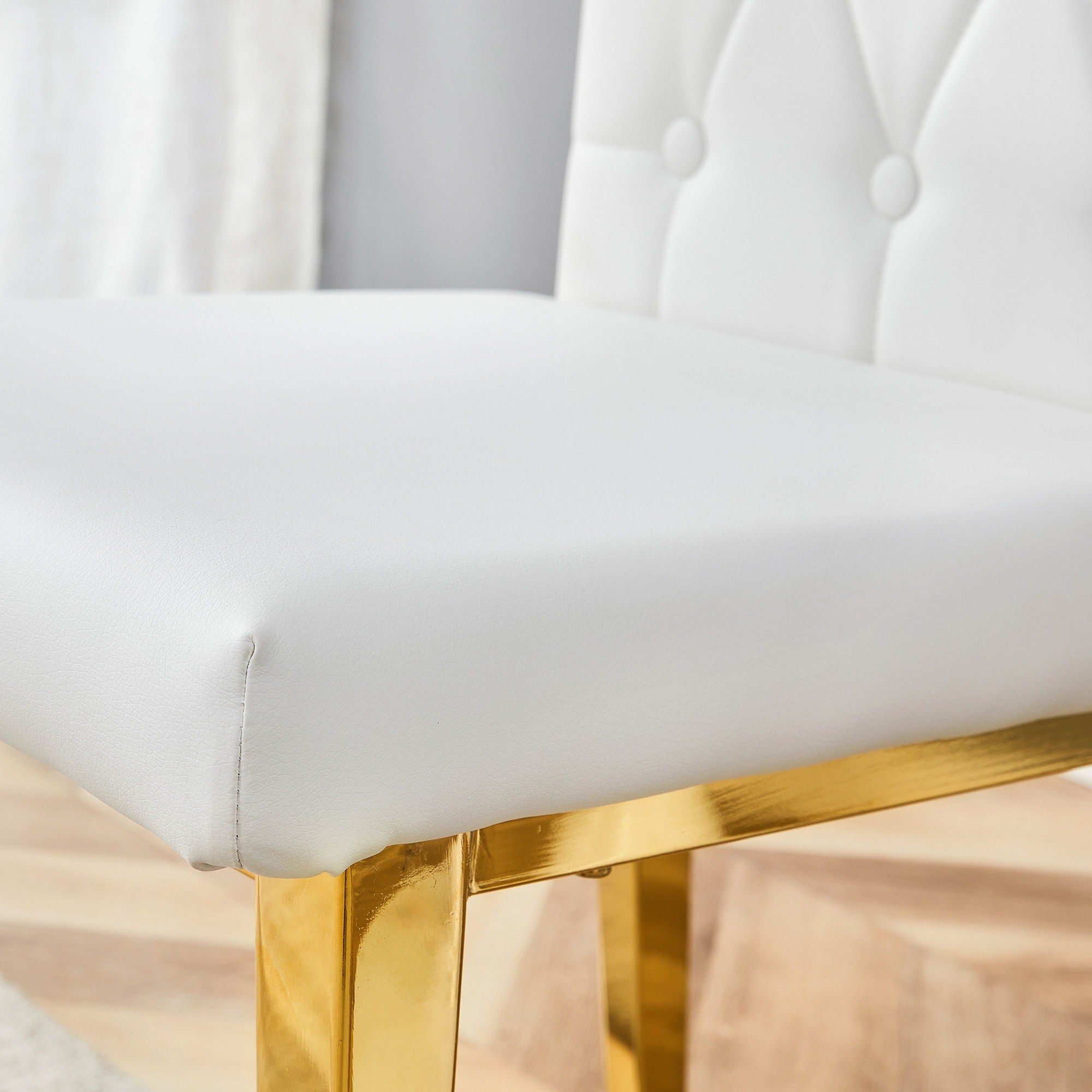 Vintage Style Armless Dining Chairs Set With Grid And Buckle Design - Best Buy Furniture