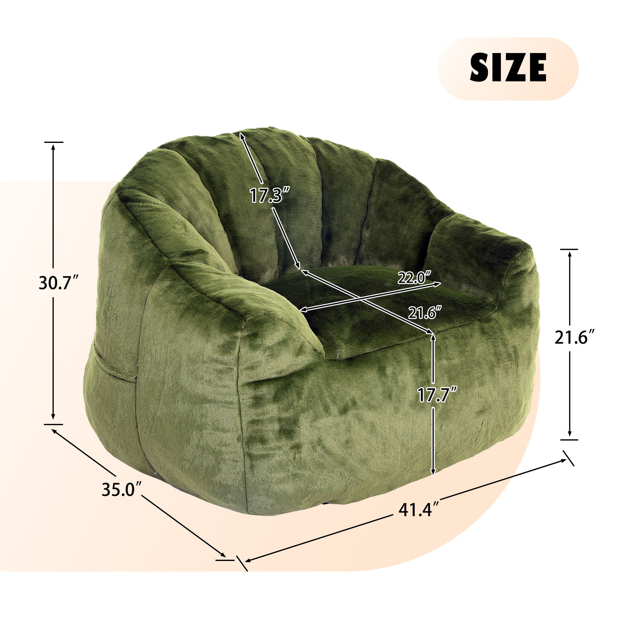 Beanbag Chair, Beanbag Sofa Chair With Armrests Stuffed High Density Foam - Best Buy Furniture