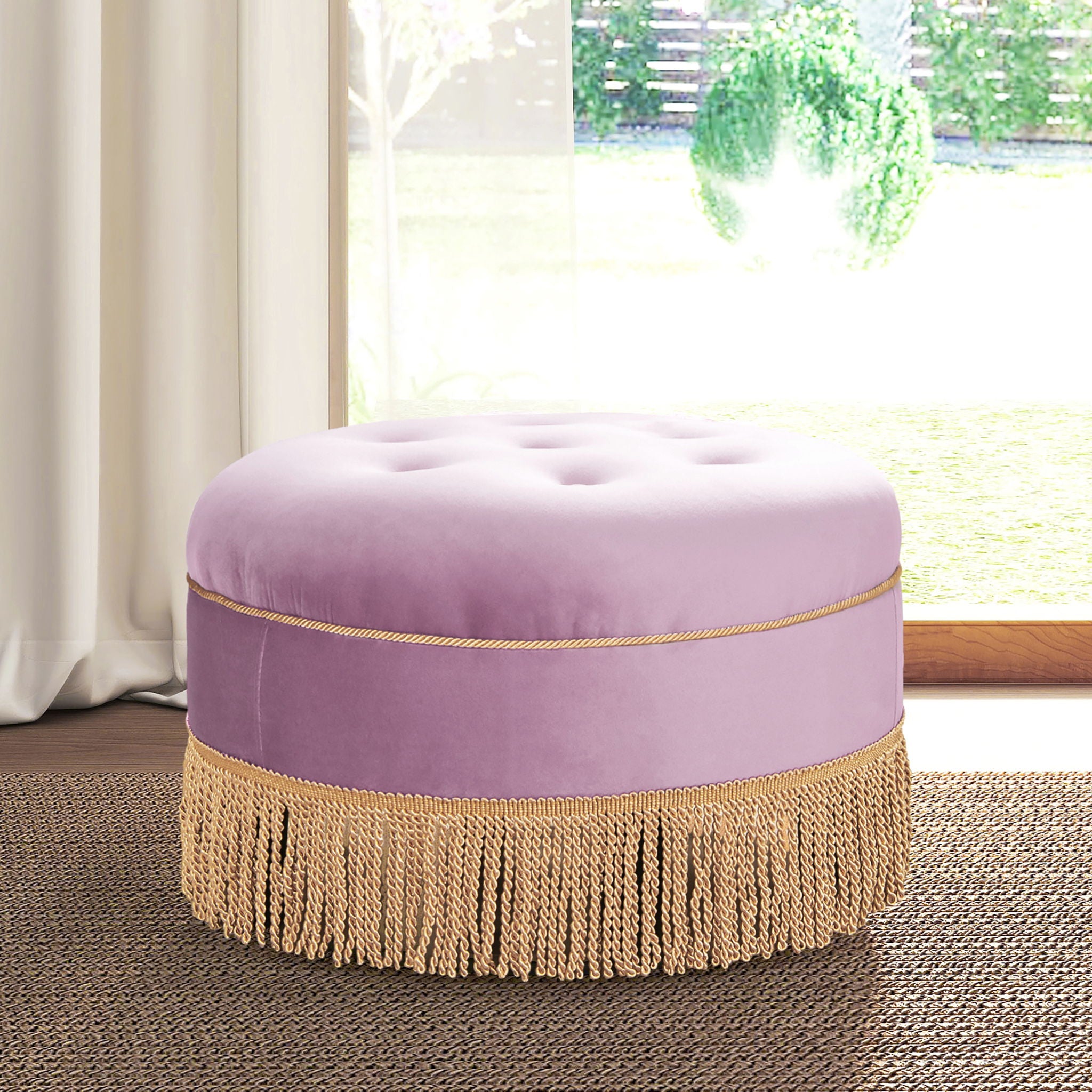 Yolanda - Round Upholstered Accent Ottoman - Best Buy Furniture
