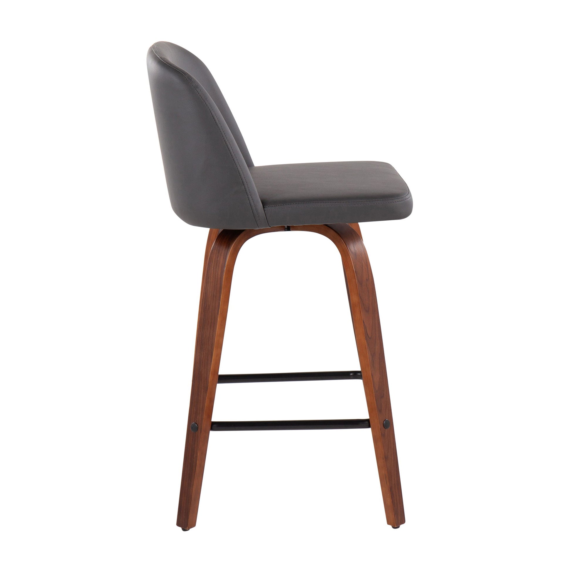 Toriano - Mid Century Modern Fixed Height Counter Stool & Square Footrest (Set of 2) - Best Buy Furniture