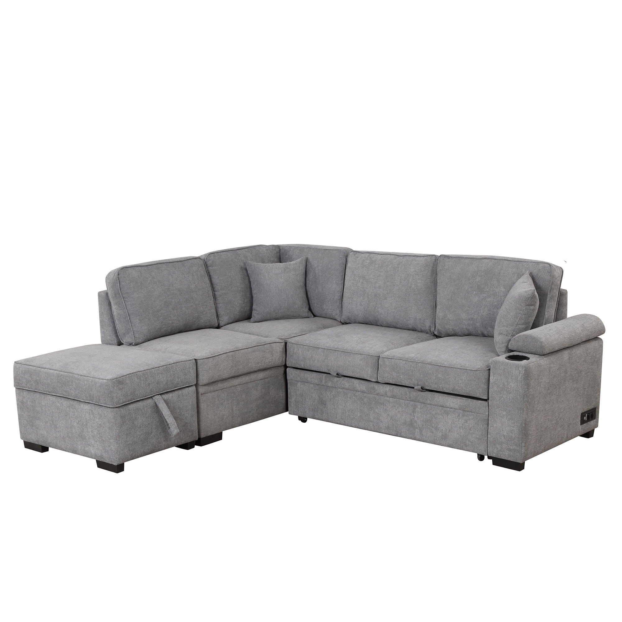 Sleeper Sofa Bed, 2 In 1 Pull Out Sofa Bed L Shape Couch With Storage Ottoman For Living Room, Bedroom Couch And Small Apartment - Best Buy Furniture